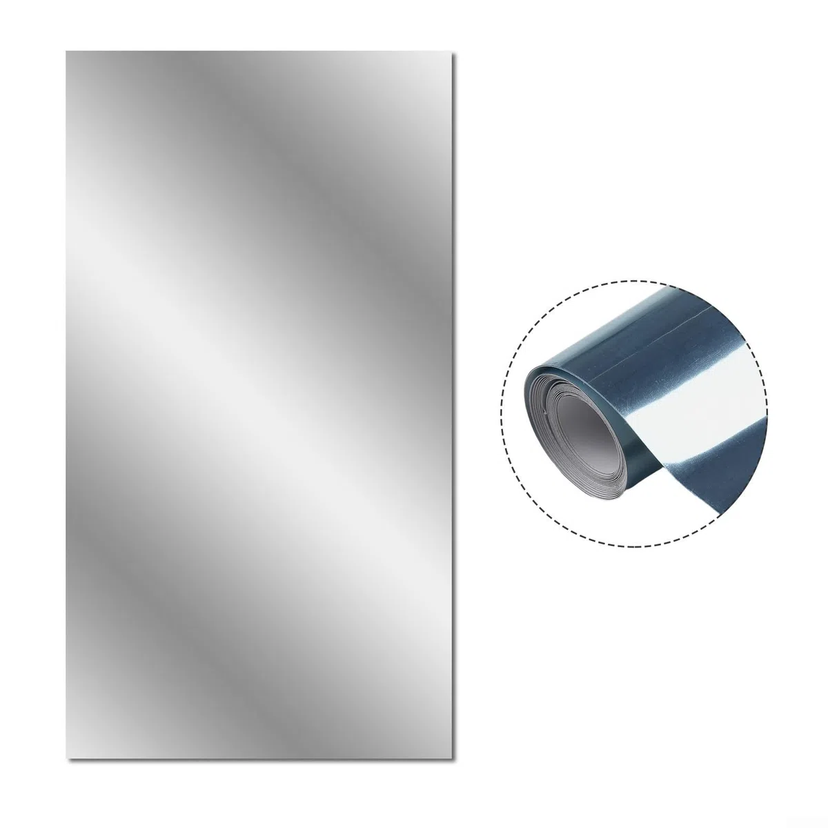 Lot de 2 miroirs autocollants en acrylique 200 x 60 cm