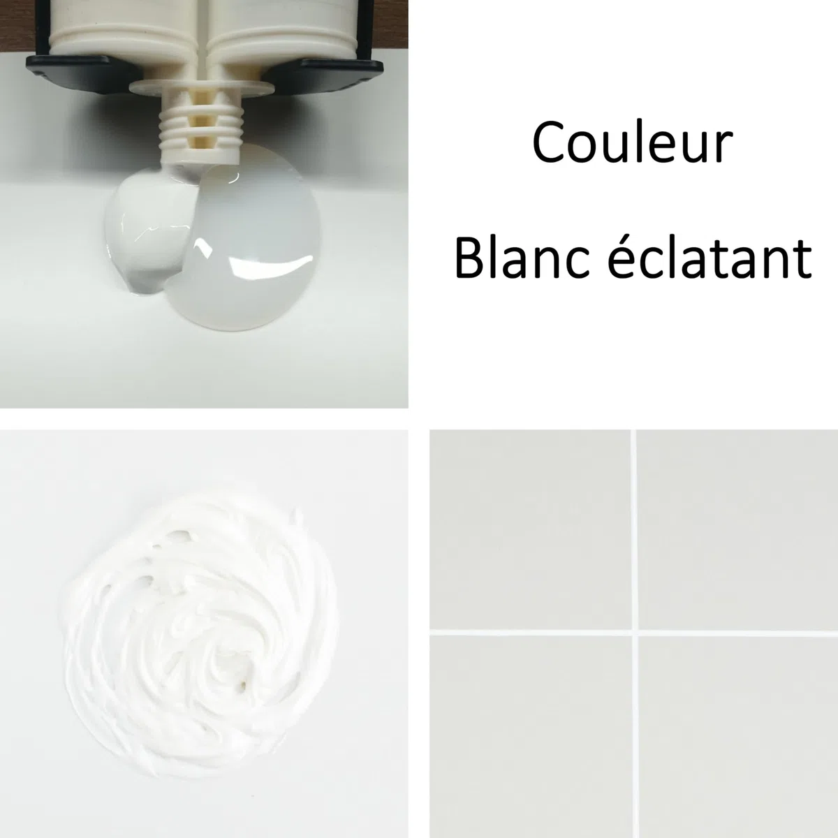 Liqueur époxy pour carreaux, résistant à l'eau, aux taches, aux moisissures, aux fissures et aux produits chimiques, prêt à utiliser, facile à appliquer (Blanc, Non Sablé, Brillant)
