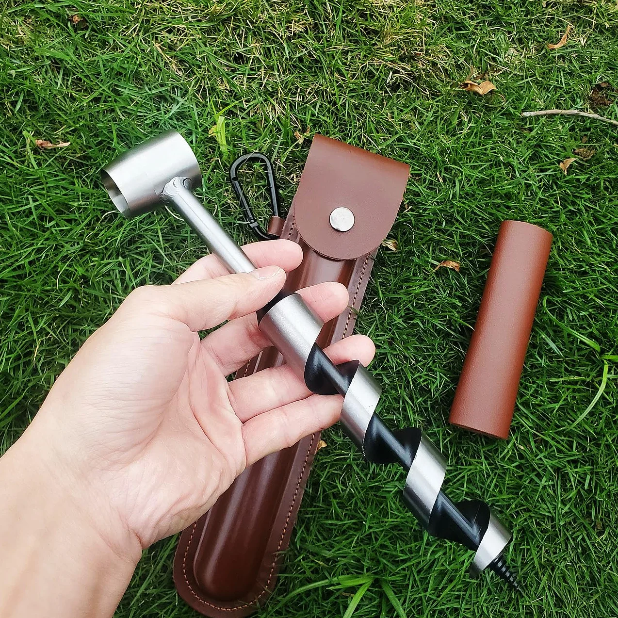 Bushcraft Outil de survie, Clé à vis sans fin allongée Scotch Eye - Tarière manuelle pour camping, abri, barbecue, petits bancs, bushcrafting et voyages en sac à dos en plein air
