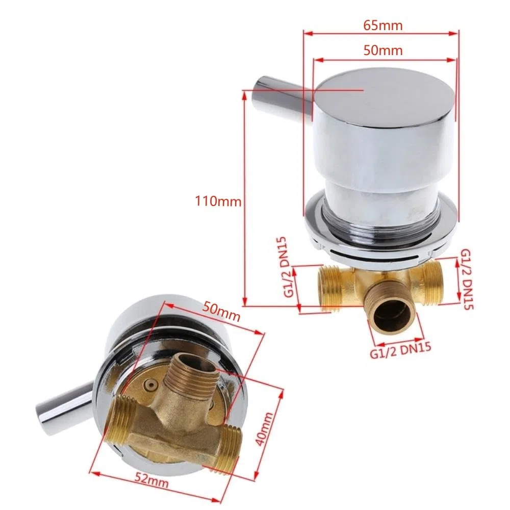 Mitigeur Cabine de Douche mélangeur de vanne de mélange d'eau froide chaude robinet de sortie deux en un G1/2 "pour la salle de douche
