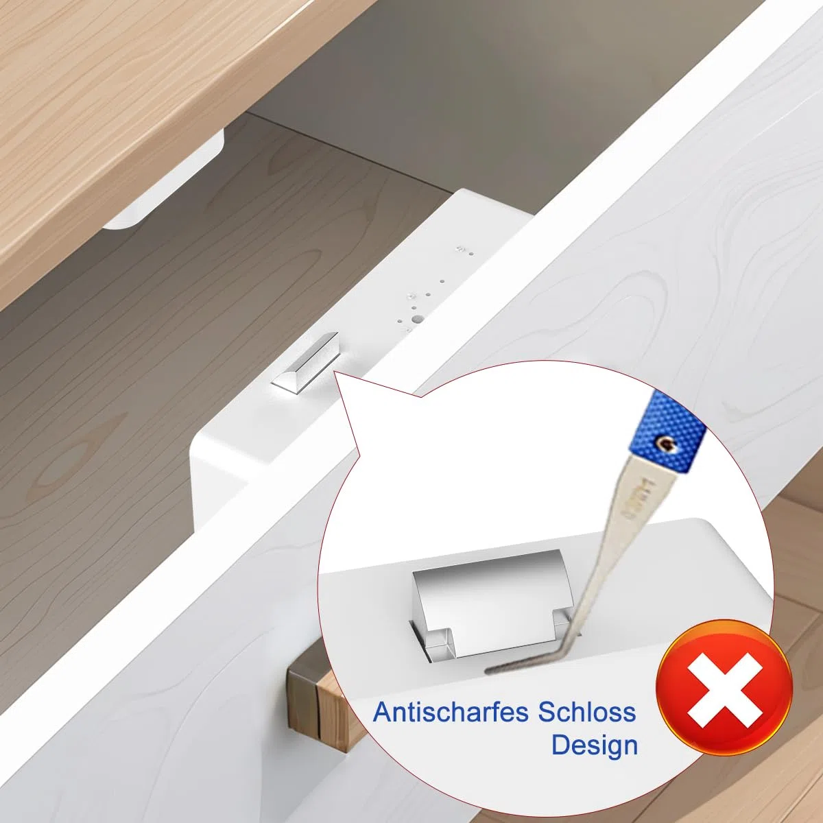 Serrure d'armoire RFID Serrure de tiroir électronique eLinkSmart No Keys: NFC Bluetooth App Hidden Childproof Cabinet Lock ​pour Camouflage Liquor Pantry