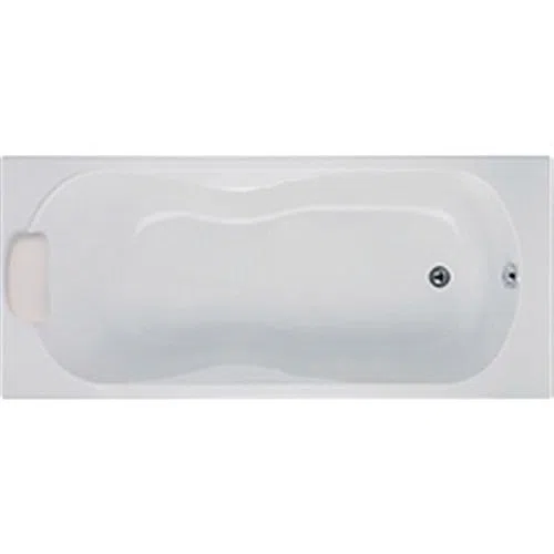 ROCA Baignoire rectangulaire POLO 170x75cm avec dossier, accoudoirs, poignées sculptées, à poser, pieds clipsables blanche