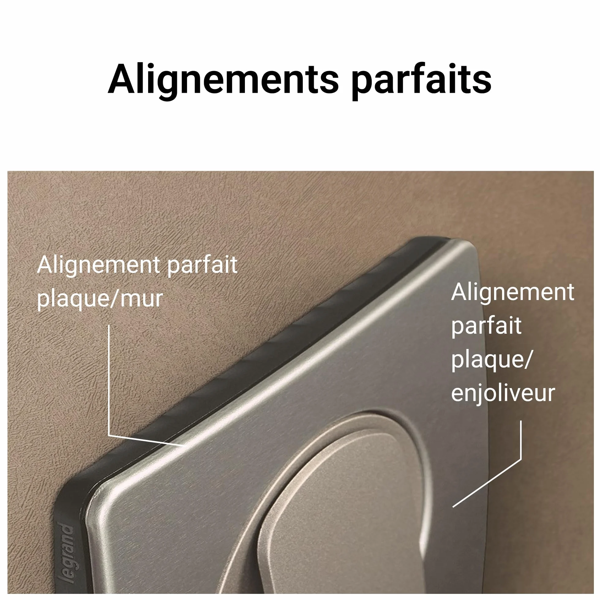 LEGRAND - Plaque Céliane - Plaque de Finition pour Prises et Interrupteurs Céliane - 4 postes - Nickel satiné