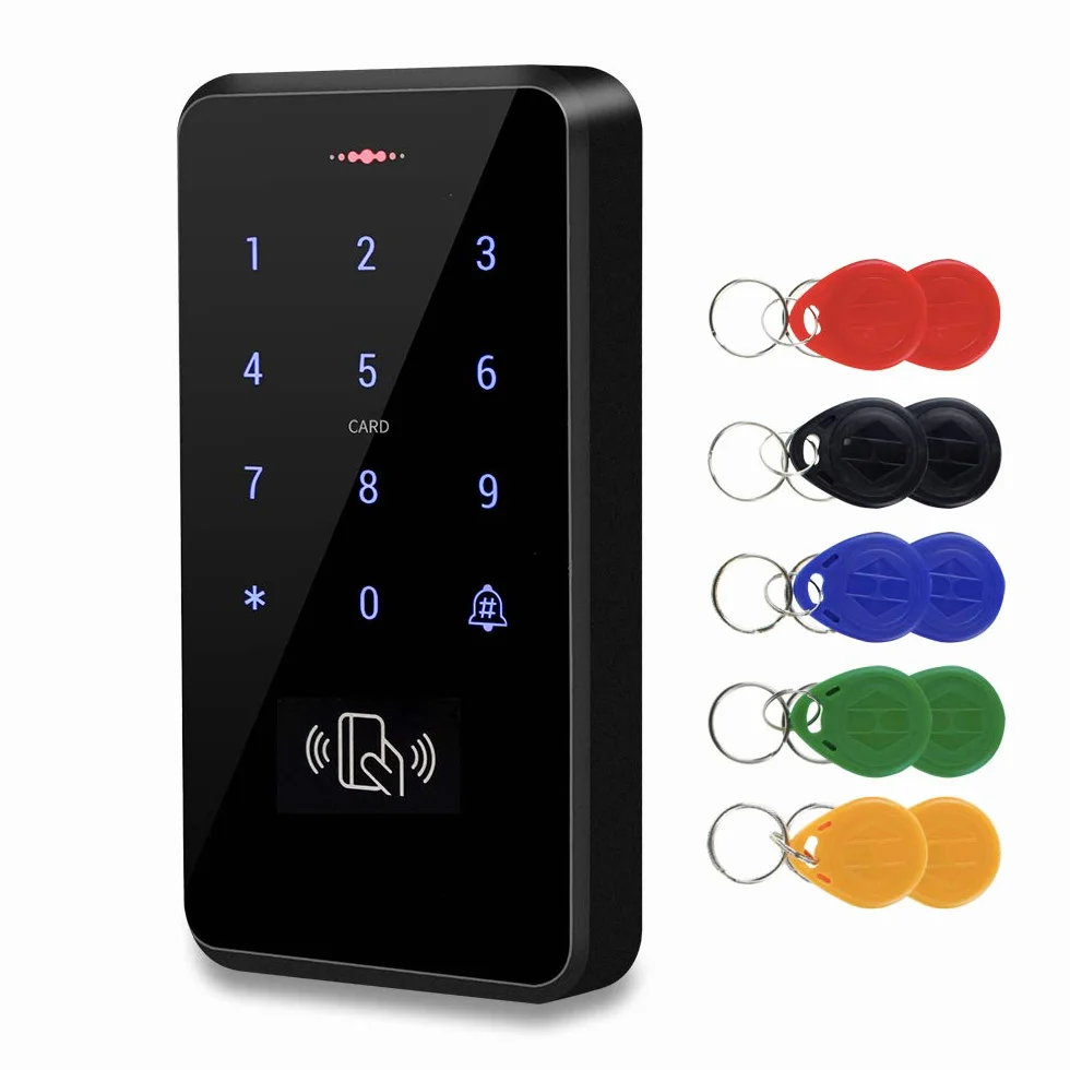 FST IP68 étanche Contrôle d'accès Clavier Extérieur RFID Clavier Contrôleur d'accès WG26 / 34 écran Tactile + 10 pcs Porte-clés pour Système de Contrôle d'accès de Porte