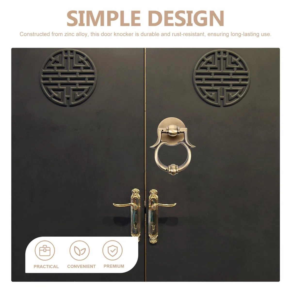 Angoily Heurtoir De Porte Rond En Alliage De Zinc 13X12X3Cm Style Européen Décoration Entrée Maison Moderne Résistant À La Rouille Facile À Installer