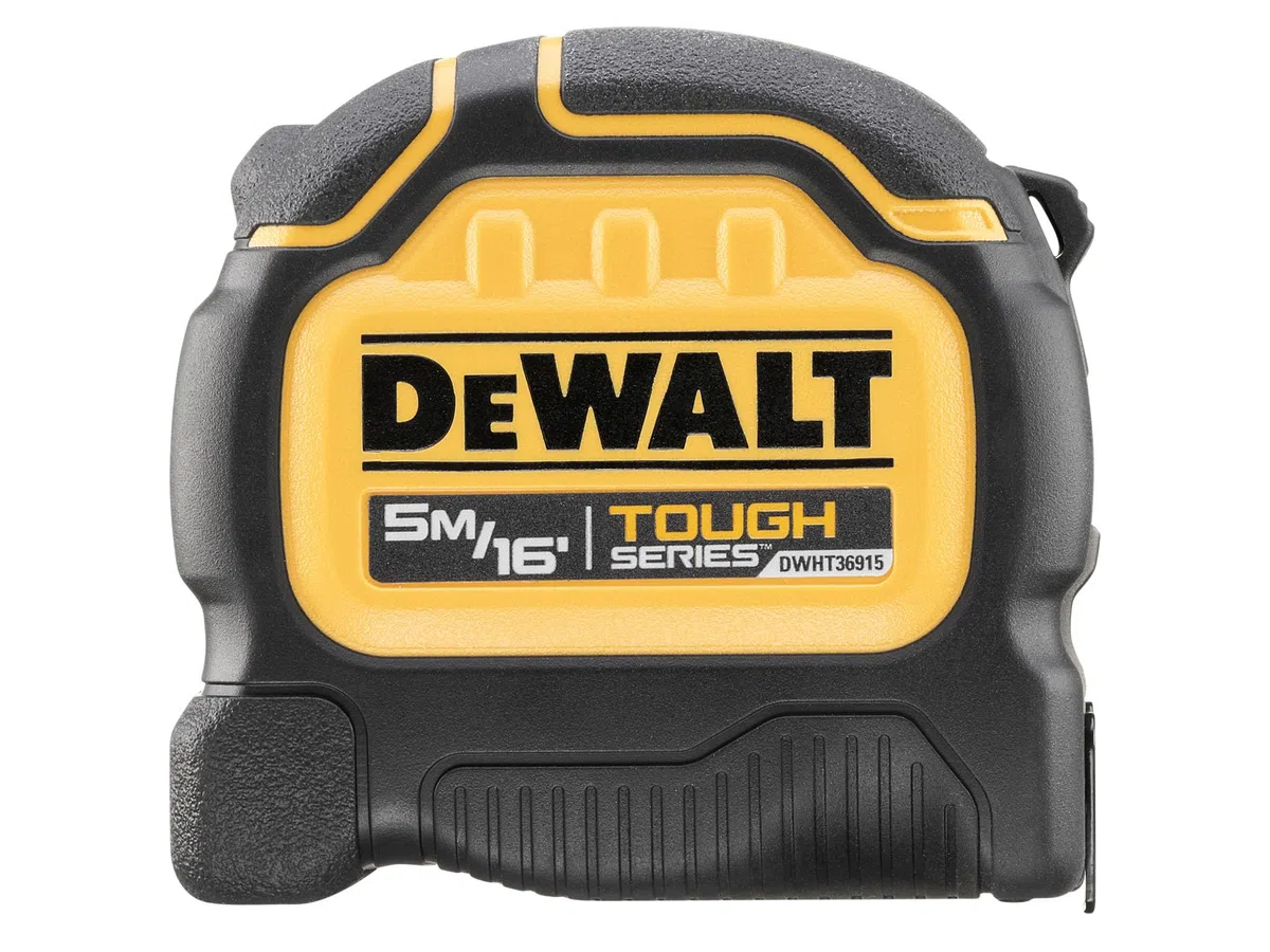 DeWALT Mètre à ruban Toughseries ™ 5 m (largeur 32 mm) Rip-Shield ; revêtement de lame qui offre une durabilité accrue, boîtier ultra résistant maintient le ruban sûr et sécurisé EC Classe II