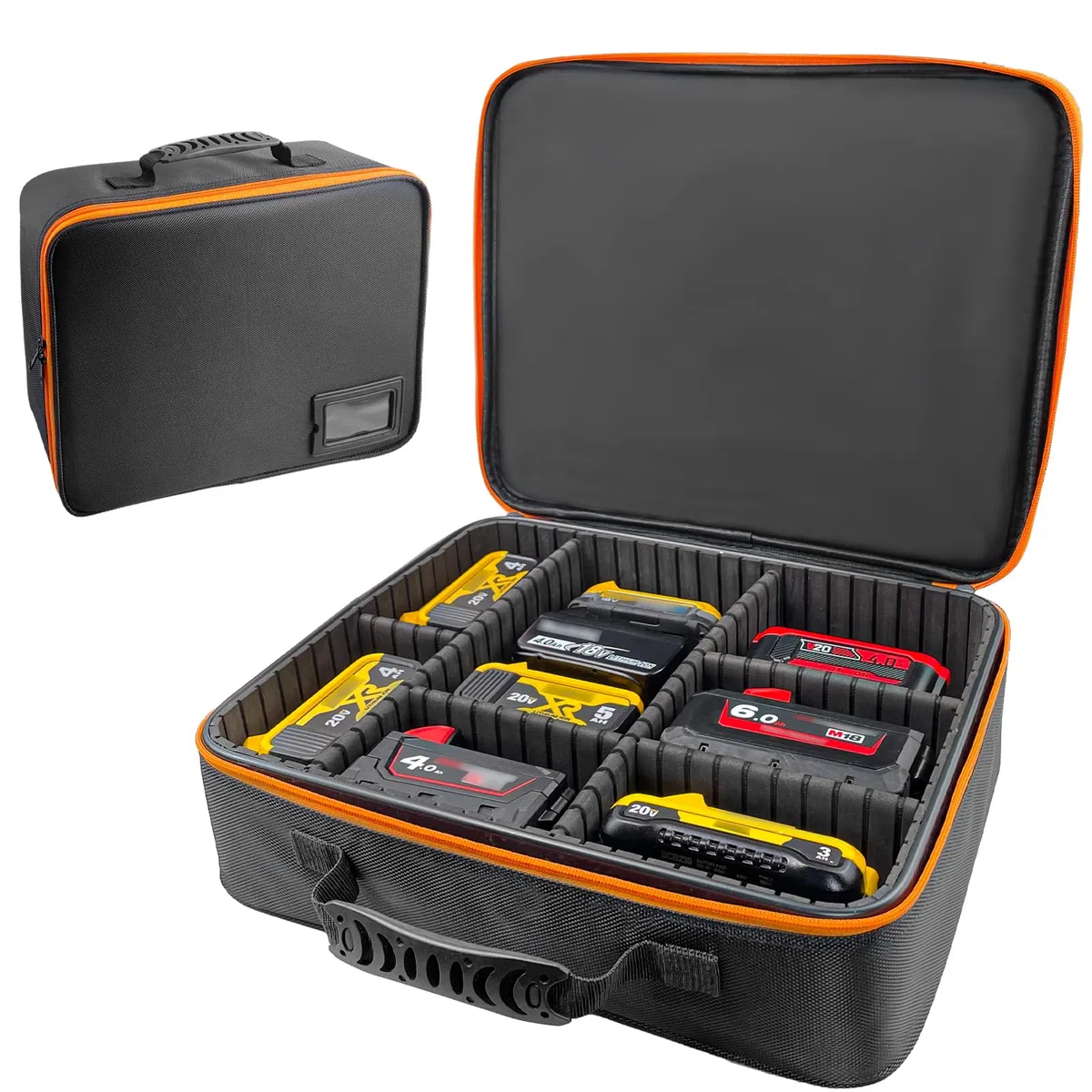 38.5 x 32 x 10 cm Caisses à Outils avec Cloisons Réglables - Grande Mallette Rigide Portable pour Batteries/Chargeurs, Boîtes Sacs Porte-outils pour, Rangement Étanche Antipoussière Antichoc