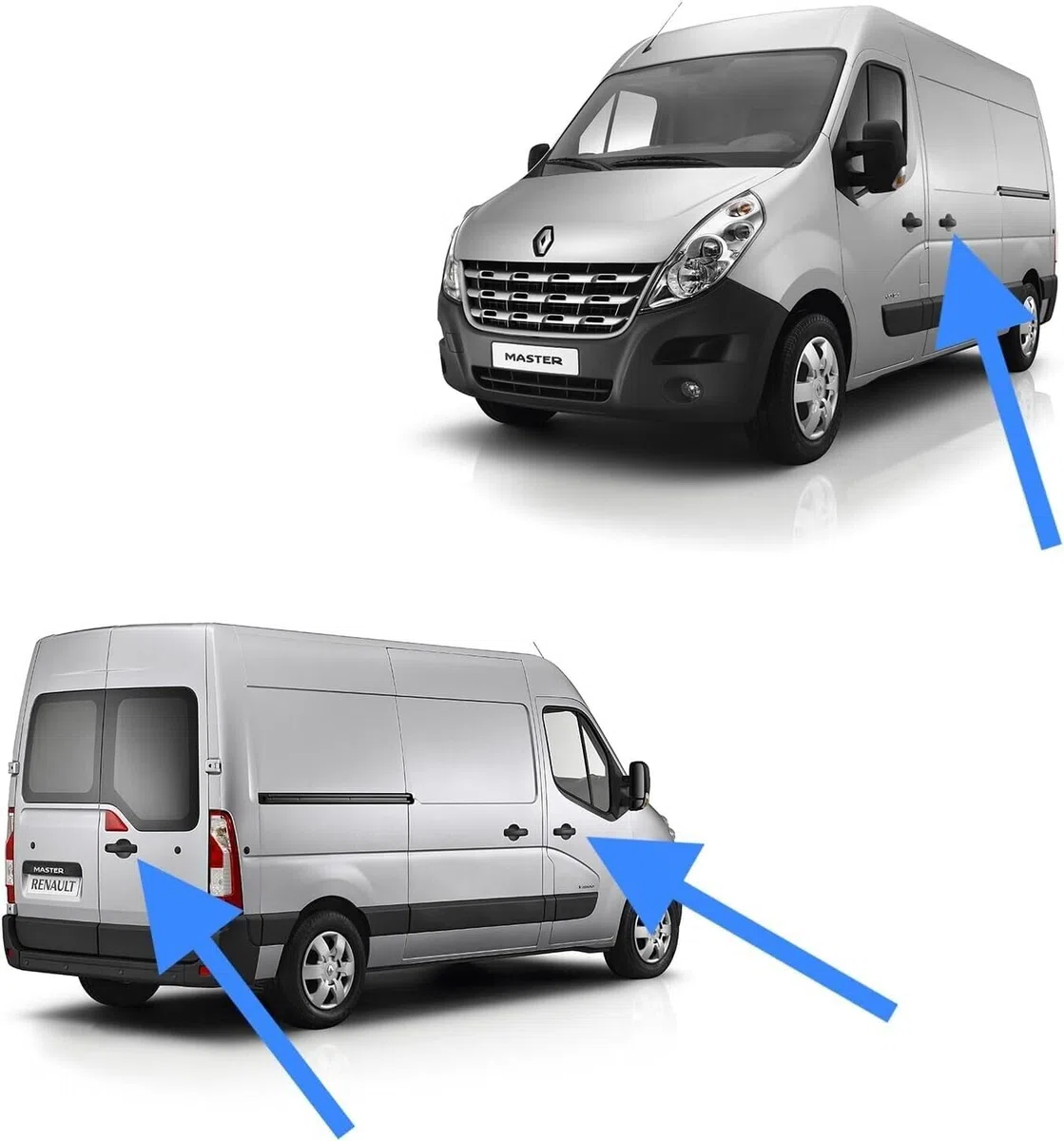 Mécanisme Intérieur + Poignée de Porte Avant Droite (Coté Passager) ou de Porte Coulissante Gauche (Coté Chauffeur) ou Porte Battante Arrière compatible Master 3 Movano B NV400 806069981R 806064162R