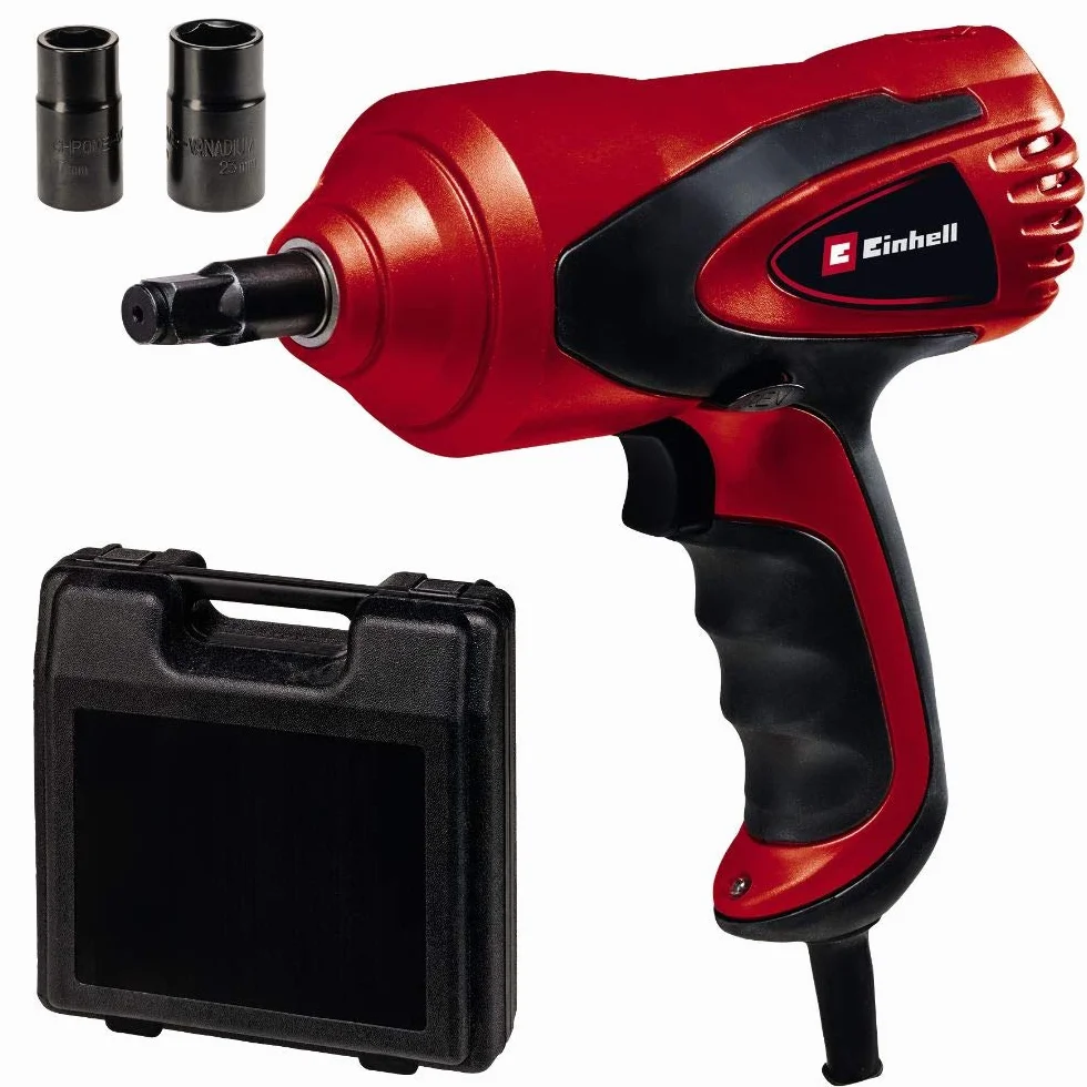 Einhell Clé à chocs CC-HS 12/1 (12V, éclairage LED, niveau à bulle intégrée) Livré avec 2 douilles (17/19 et 21/23 mm)
