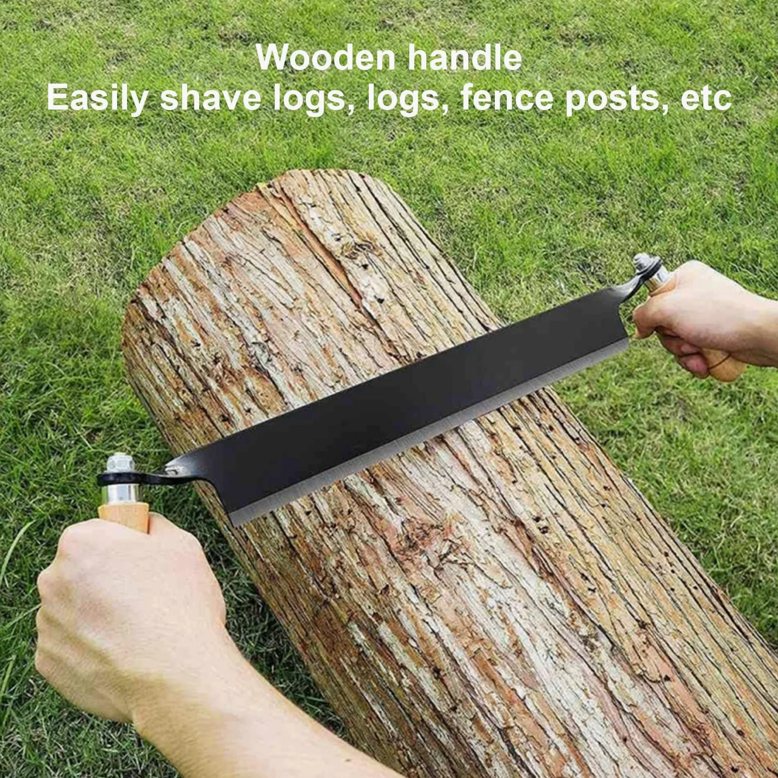 Couteau à écorce Lame En Acier Au Tungstène Manche En Bois Confortable Rasage Précis Haute Netteté Couteau à Tirage Incurvé Pour Charpentiers En Bois Tourneurs Et Sculpteurs Sur(10 pouces)