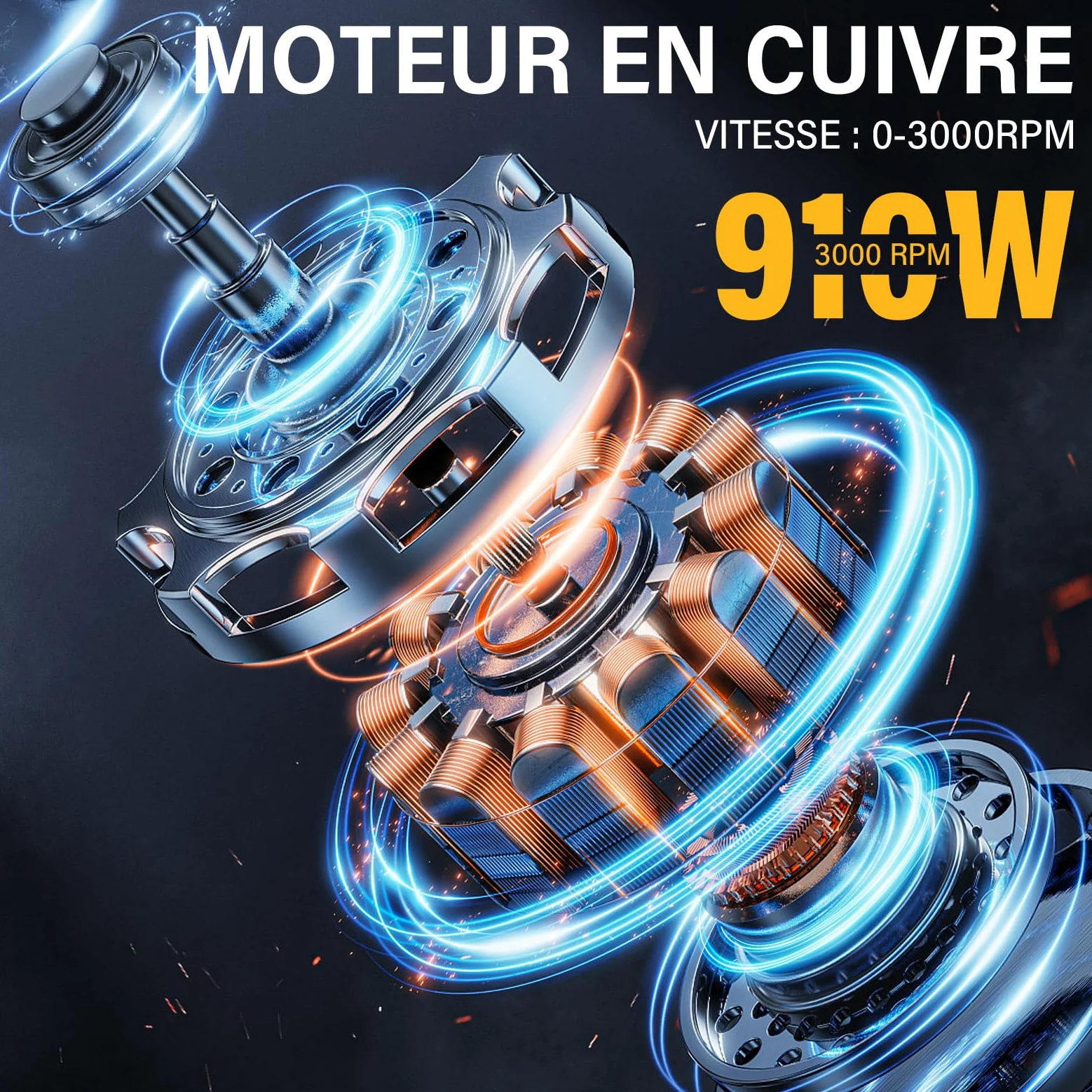 TEENO Perceuse Électrique à Percussion 910W, Perceuse à Percussion électrique 0-3000 RPM, Mandrin 13mm, Vitesse Variable, 37 Pièces Caisse à Outil Complete Tournevis et Pinces,Brique,Bois,Acier