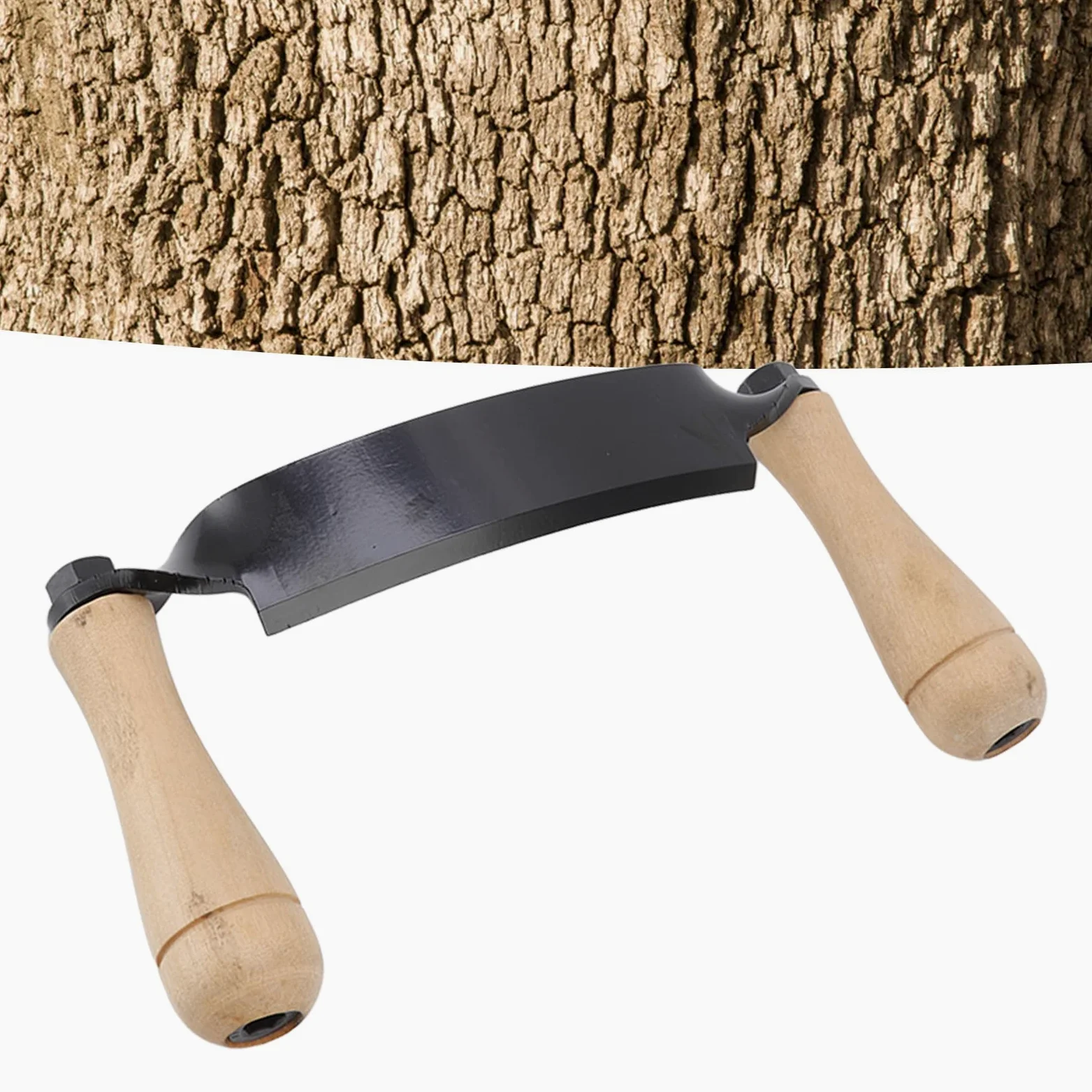 Couteau à écorce Lame En Acier Au Tungstène Manche En Bois Confortable Rasage Précis Haute Netteté Couteau à Tirage Incurvé Pour Charpentiers En Bois Tourneurs Et Sculpteurs Sur(10 pouces)