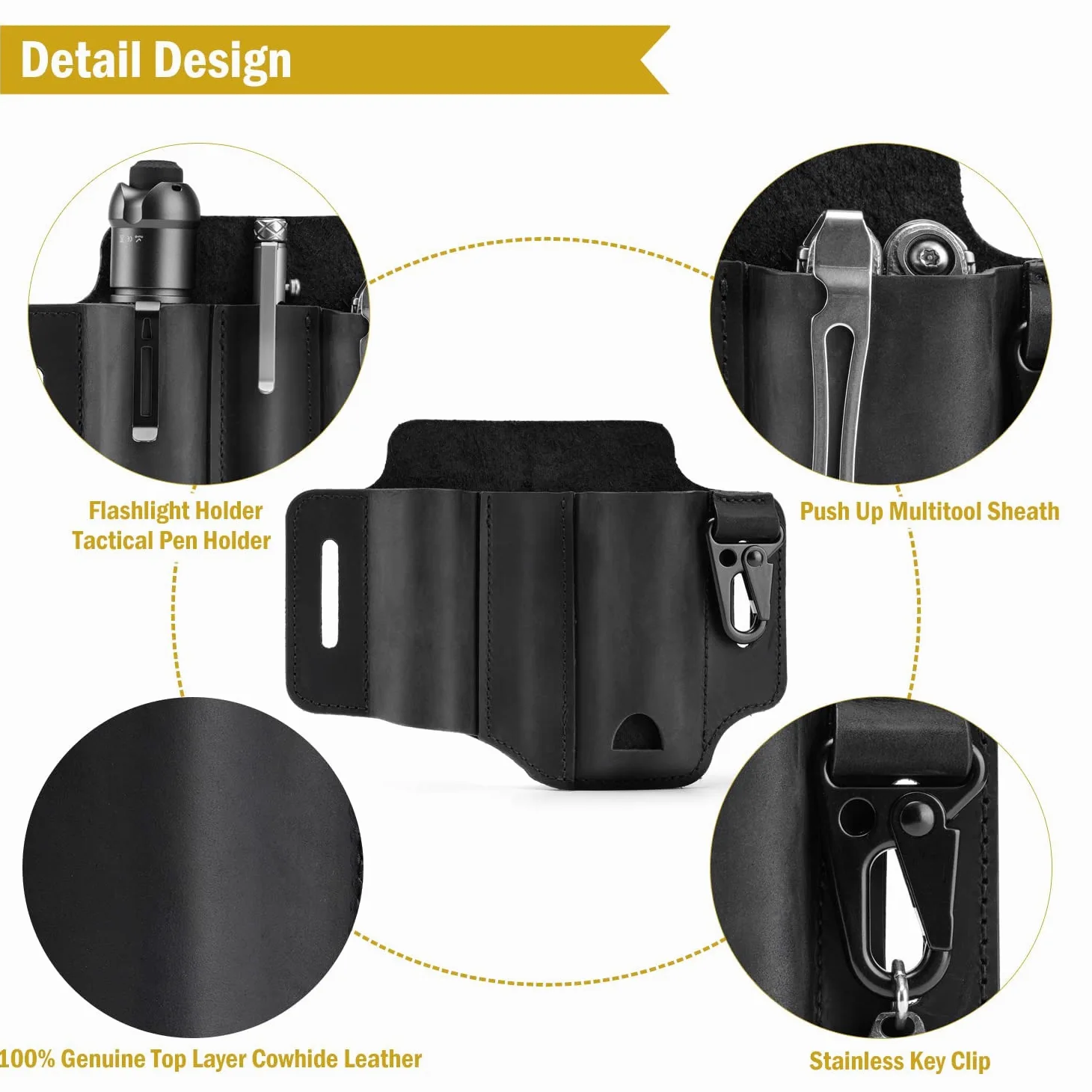 VIPERADE PJ29 EDC Gaine en Cuir, Multi-Outils et Étui à Outils