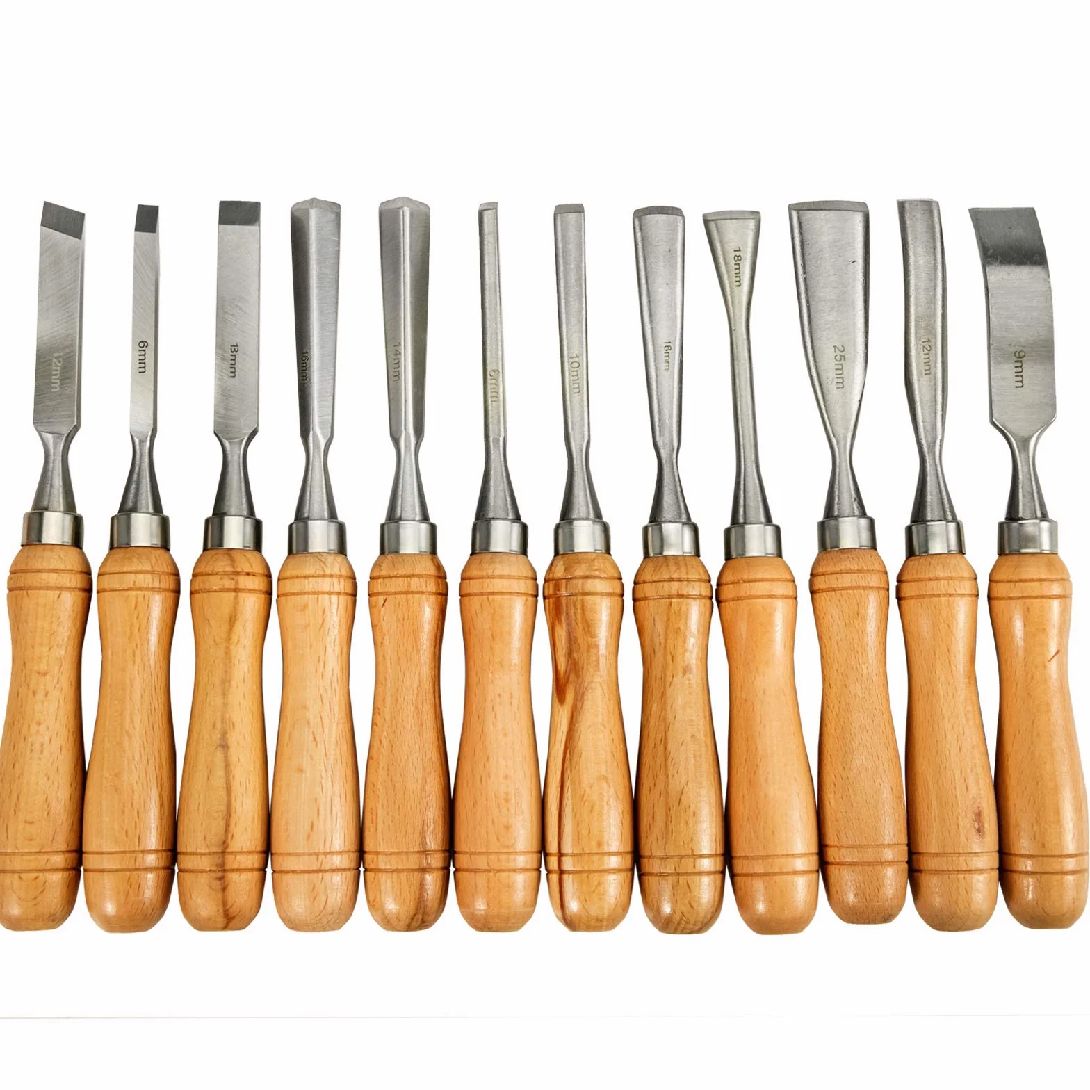 VEVOR Ensembles de ciseaux à bois 12pcs Ensemble de burin à bois pour protéger les ensembles de ciseaux à bois de tout dommage