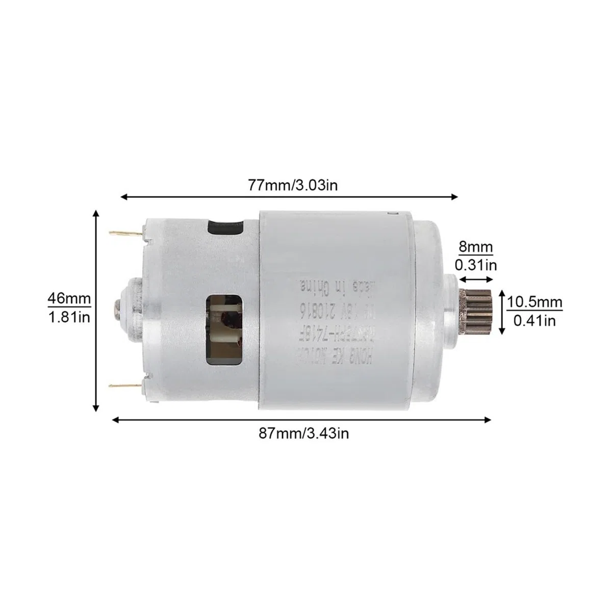 Moteur RS775 DC 11/16 dents 18V, scie alternative haute puissance, Micro moteur for sabre électrique, coupe à main, scie électrique au Lithium(16 Teeth)