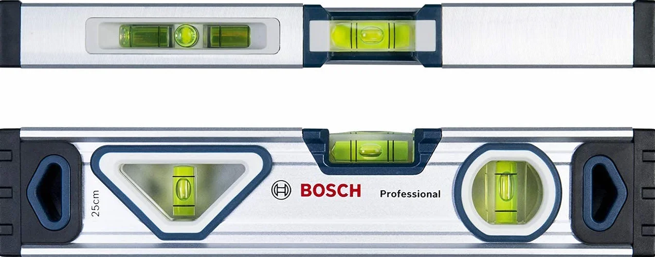 Bosch Professional niveau à bulle de 25 cm aimanté (lisible dans toutes les positions, corps en aluminium, embouts robustes) - Set Amazon Exclusive