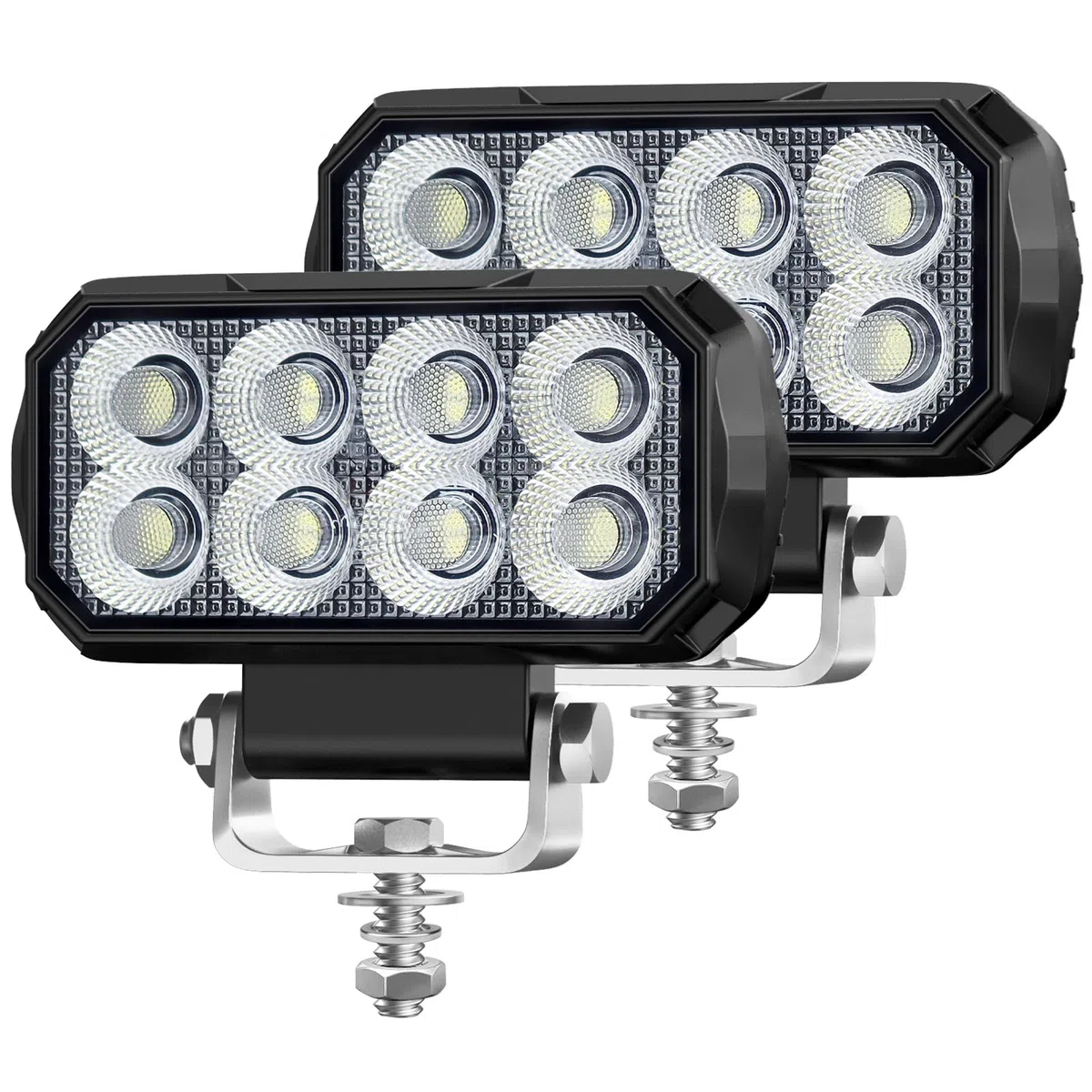 antom 2 pièces Phare de travail LED 168W 9-60V 18000 lumens IP68 étanche Idéal pour excavatrices, tracteurs, camions, véhicules tout-terrain, motos, éclairage de chantier et aventures nocturnes