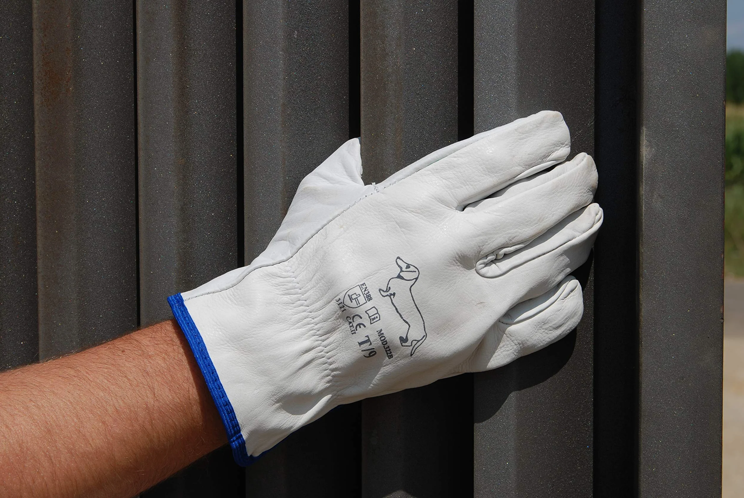 Ruvigrab - Pack de 12 gants de travail en cuir de fleur naturelle
