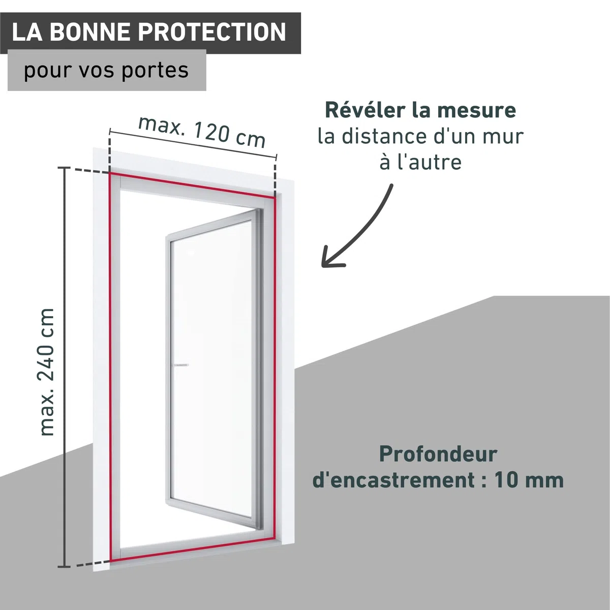 Windhager rideau moustiquaire de porte télescopique - 120 x 250 cm - anthracite - anti moustique, rideau de porte, rideau anti mouche, filet moustiquaire, rideau à lamelles - sans perçage