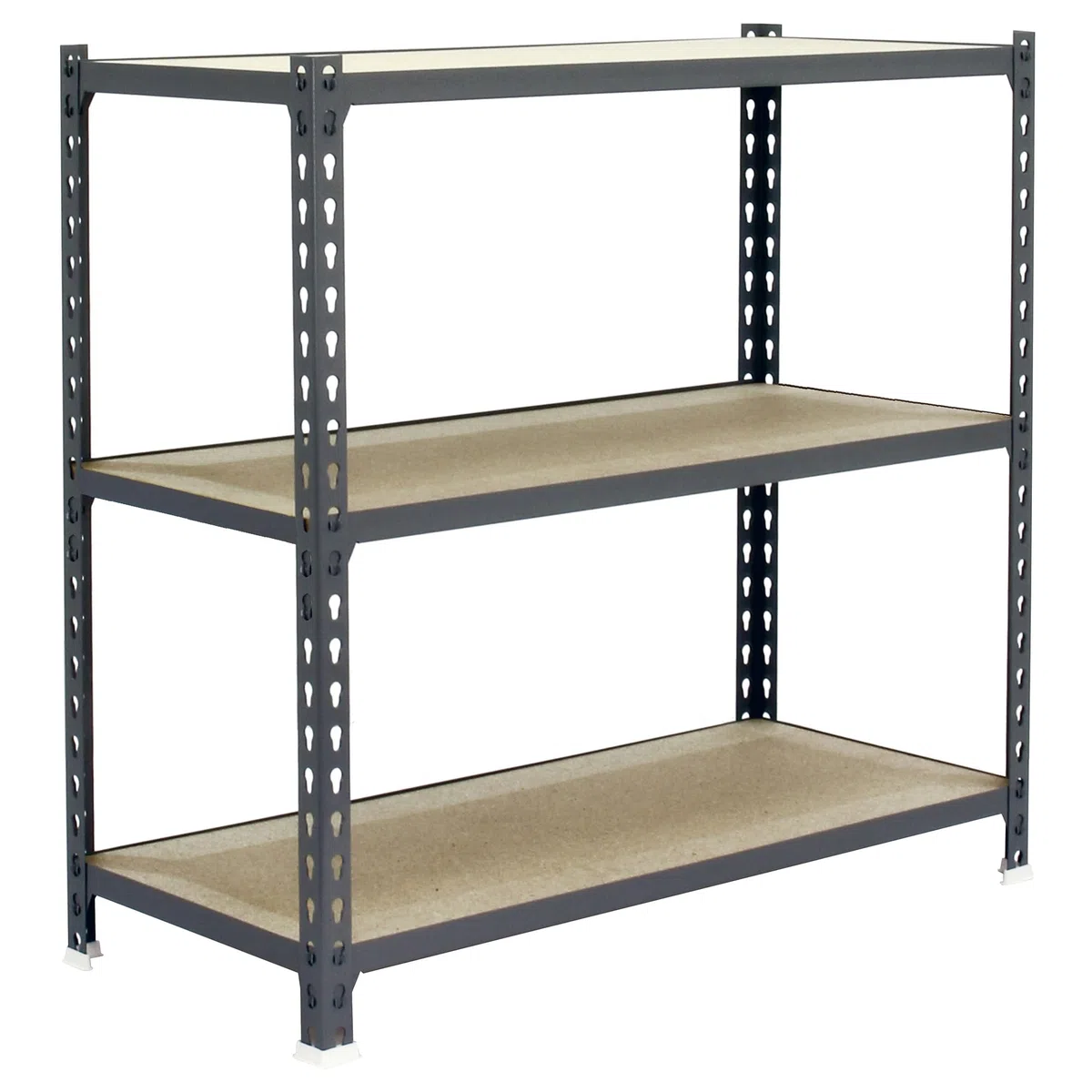 SimonRack Étagère Rangement et 3 Niveaux en Boix, 200 kg Capacité de Charge et Point de Flexion, 1000x1100x400 mm, Étagère Charge Lourde, Étagère Garage, Gris/Bois - Maderclick