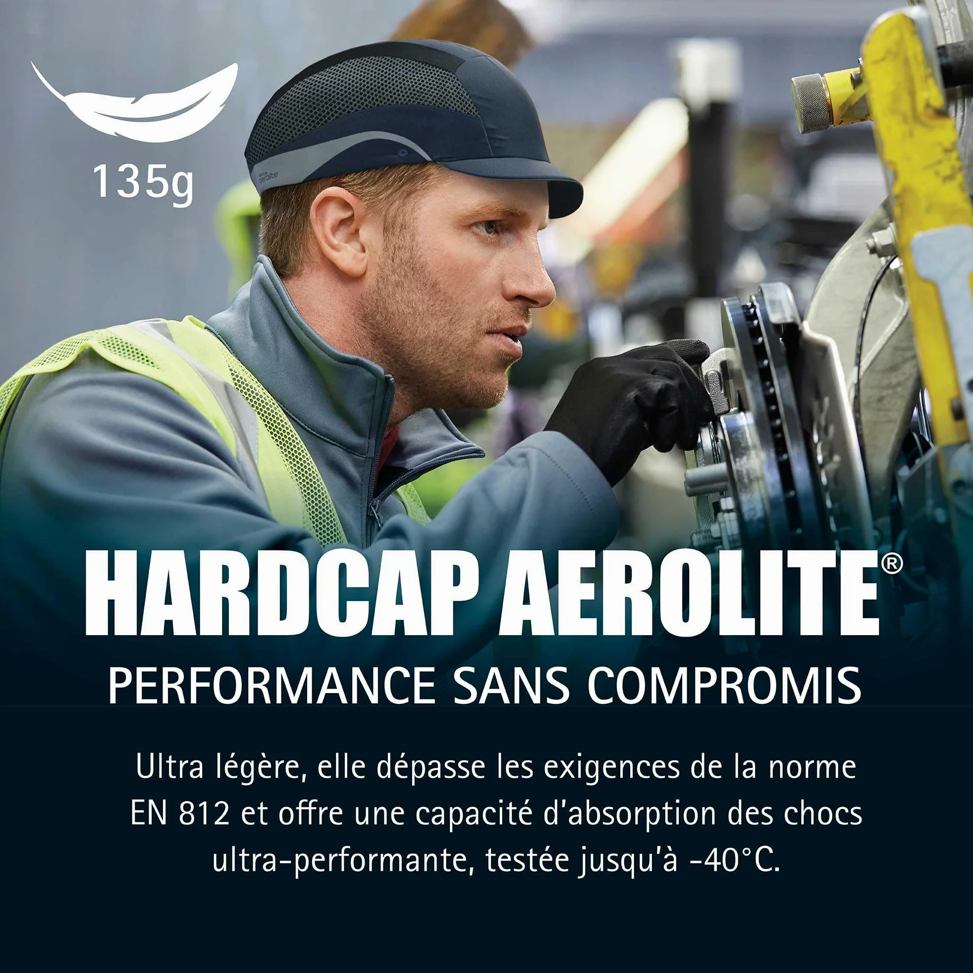 JSP HARDCAP Aerolite Casquette légère - Visière 5 cm - Bleu Marine - Ventilée - Anti-heurt & Coque sécurité en 812 - pour logistique, Maintenance, Industrie & Bricolage - en 812