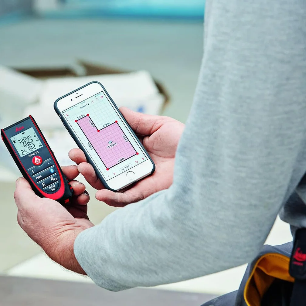 Leica – lasermètre Vert avec NFC et Bluetooth (Utilisation d'’Une Application), Embout Rabattable et capteur d'’Inclinaison, pour Les mesures dans des environnements très Lumineux
