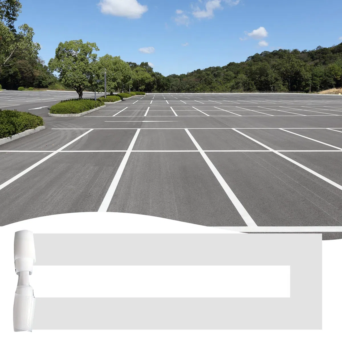 Lot de 2 pochoirs en silicone pliables et réutilisables pour peindre les lignes de stationnement et de trottoir pour pavage en béton asphalte, 10 x 274,3 cm