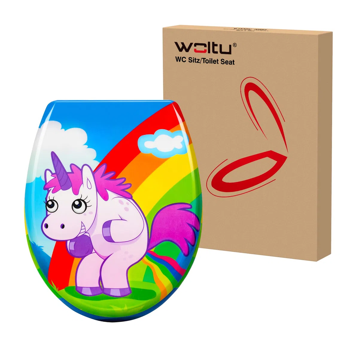 WOLTU Couvercle de WC avec SoftClose fonction,Abattant WC en Duroplaste Siège de toilette Design Déco