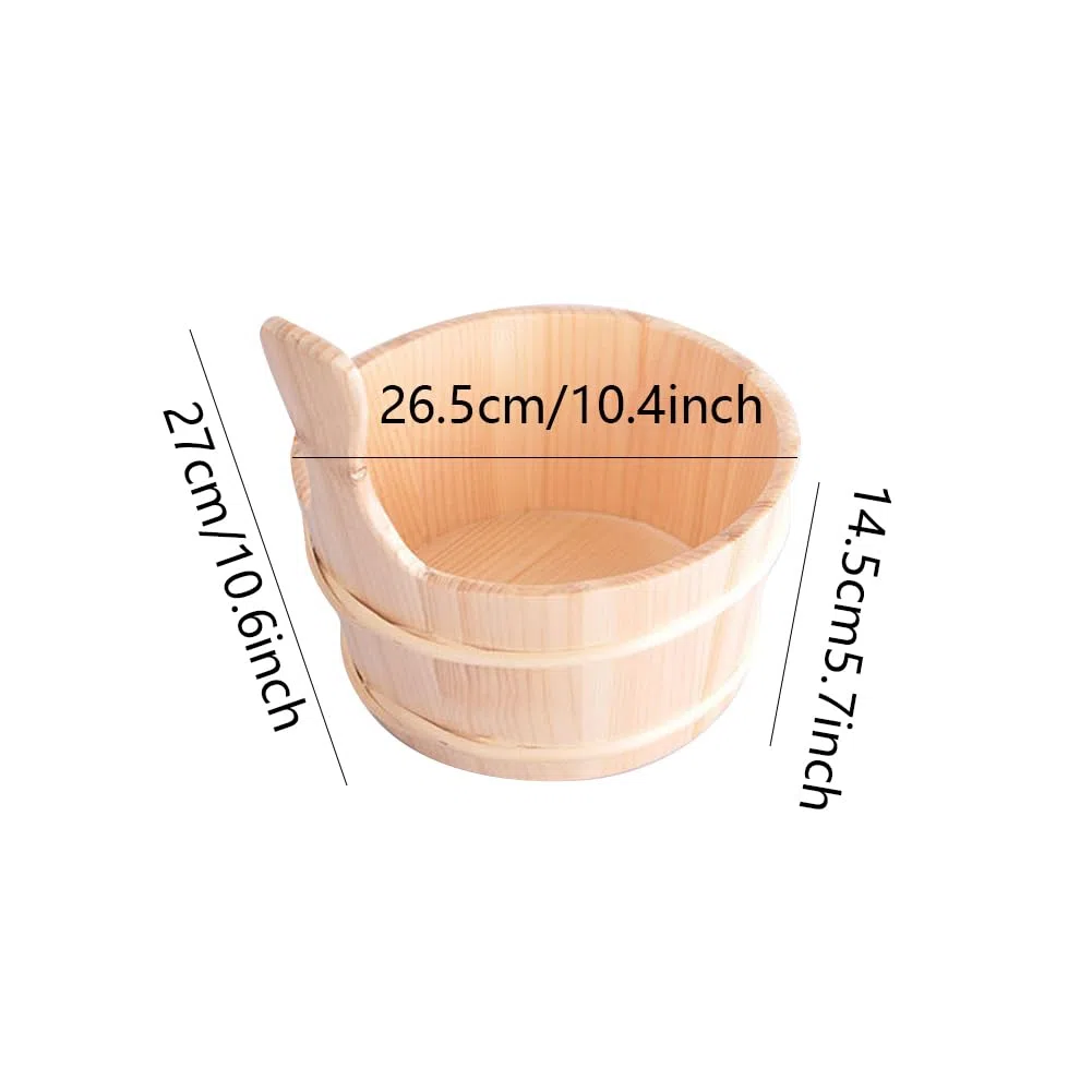 Sauna En Bois, 4L Kit De Seau De S-auna, Fabriqué À Partir Bois Naturel S-auna Set Avec Seau Et Louche En B-ois Combinée Set Accessoire Sauna Essentiels Du Spa Pour Hammam