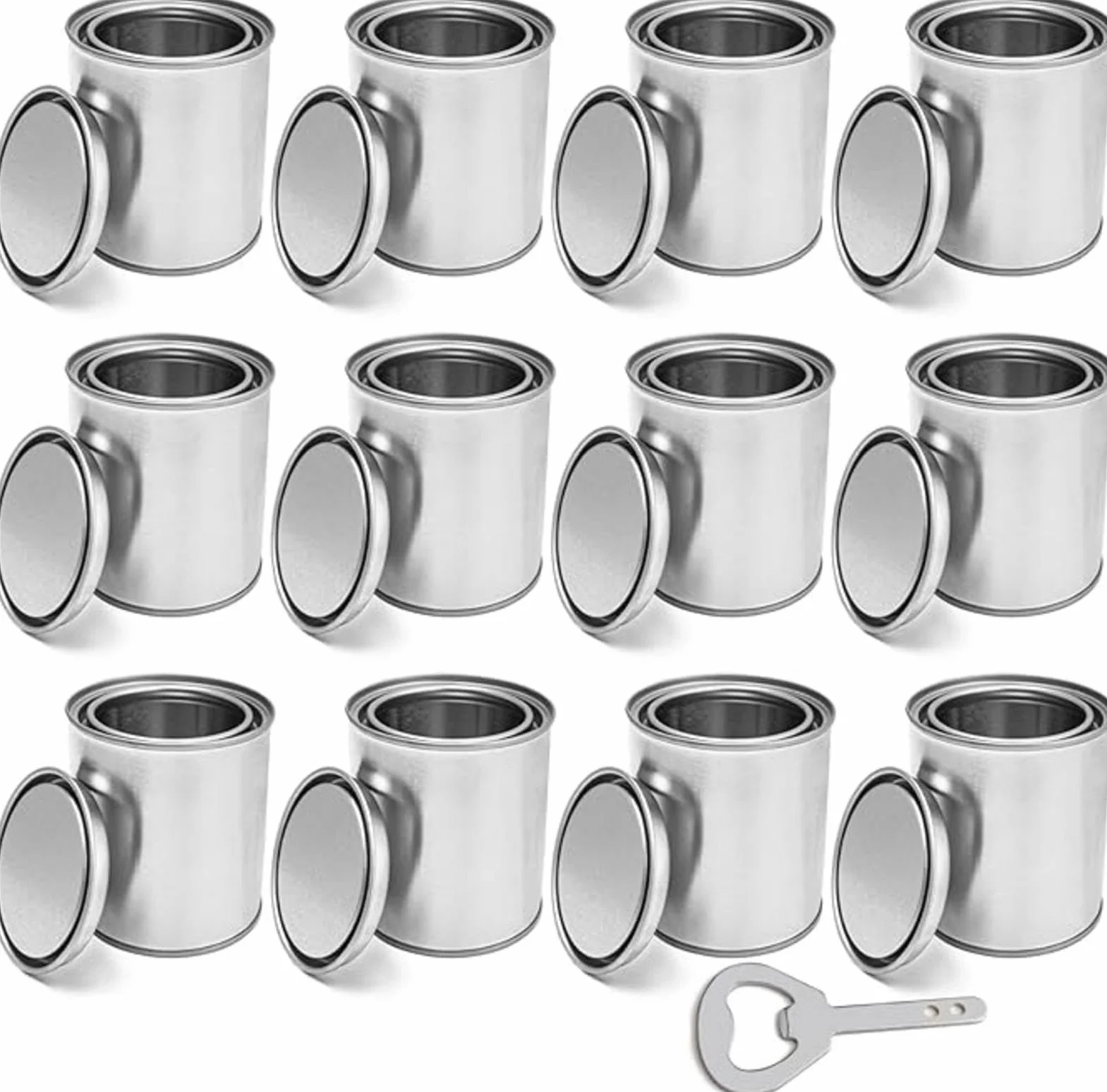 Paquet De 12 Pots De Peinture Vides Avec Couvercles, Seaux De Peinture Sans Doublure De 500 Ml, Conteneurs De Stockage De Peinture En Vrac, Pour Le Stockage, La Peinture