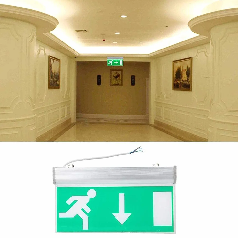 Lumière de Signe de Sortie de Secours de LED, Évasion de Sécurité Évacuation Indicateur lumière Haute luminosité Panneau d'indication de sortie/de secours sortie éclairage signe Détectiondes Pannes