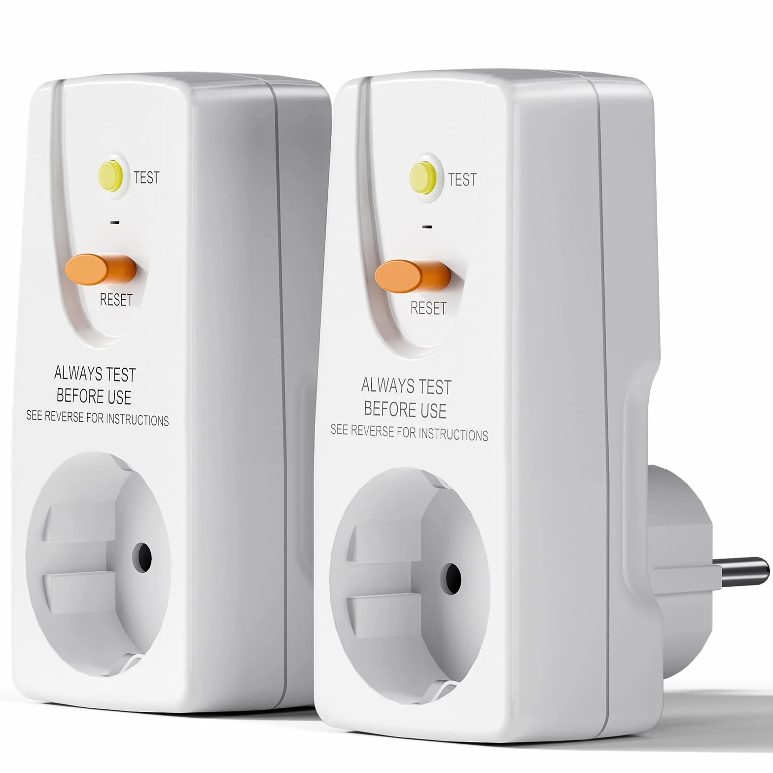 Prise de disjoncteur Fi - Anti-fuites et chocs électriques - Contact de protection 10 mA - 230 V - 16 A - Convient pour appareils ménagers et outils