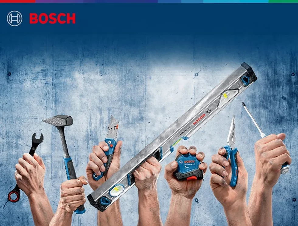 Bosch Professional niveau à bulle de 25 cm aimanté (lisible dans toutes les positions, corps en aluminium, embouts robustes) - Set Amazon Exclusive