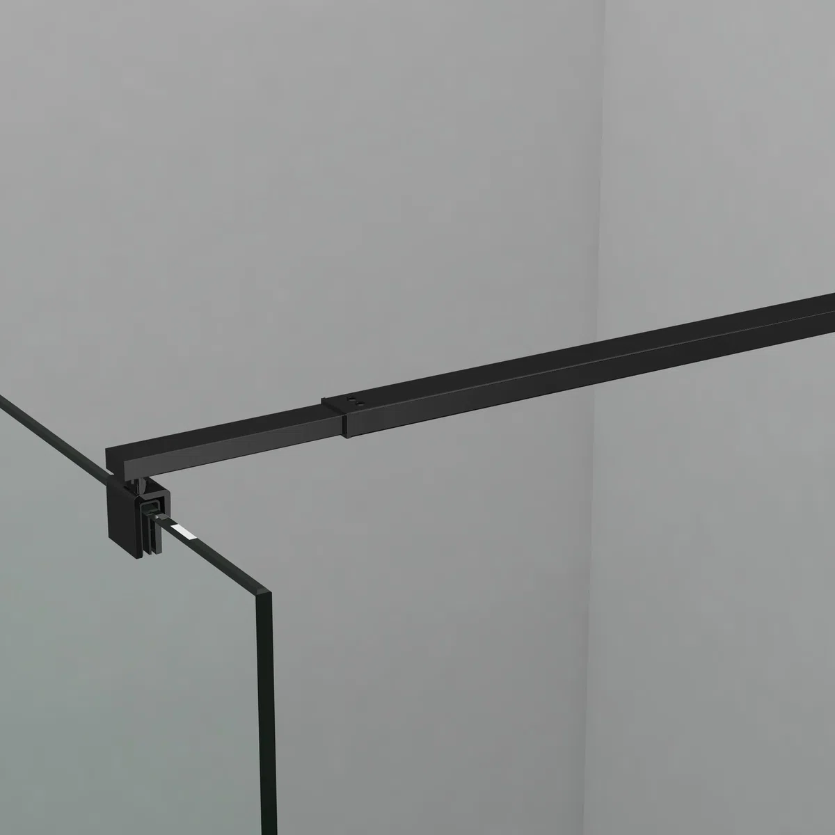 Barre de stabilisation télescopique réglable 73 à 123 cm, utilisée pour paroi de douche en verre, barre de stabilisation accessible épaisseur de verre 8 mm à 10 mm, barre de support carrée noire