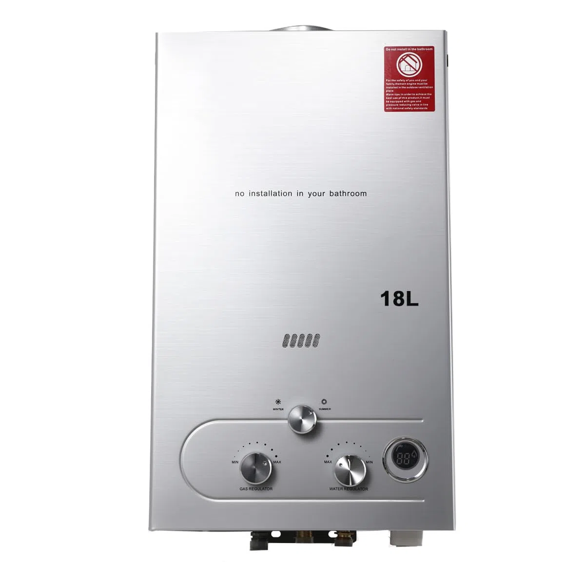 Chauffe-eau Portable Gaz Propane 18L 36KW, Pour Douche Extérieure de Camping au Gaz GPL, Avec Certification CE, Gris