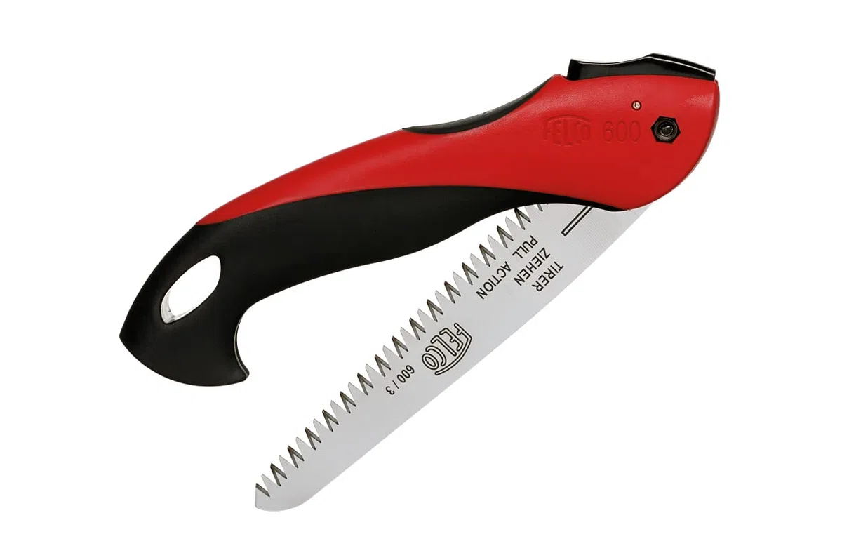 FELCO 600 Scie (lame de scie 16 cm, scie pliante coupe Ø 50 mm, longueur 350 mm, coupe tirante, scie pliante, scie pour arbres pour droitiers et gauchers)