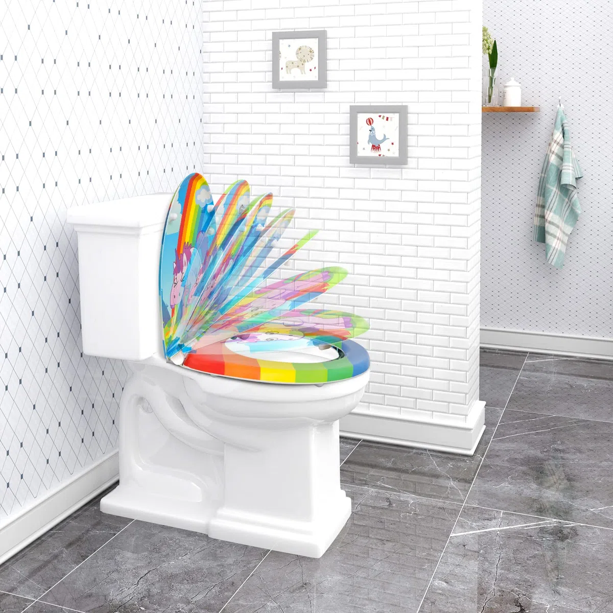WOLTU Couvercle de WC avec SoftClose fonction,Abattant WC en Duroplaste Siège de toilette Design Déco
