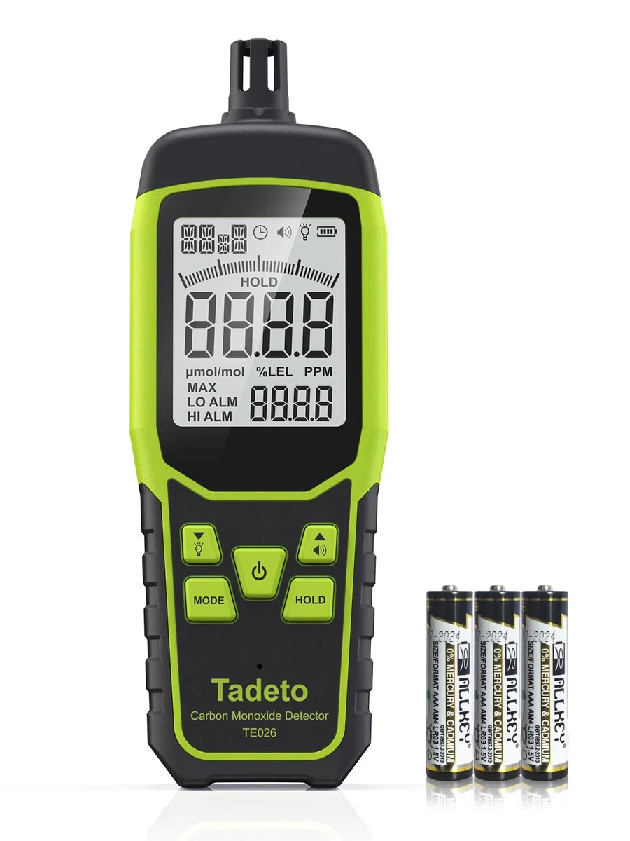 Détecteur de monoxyde de Carbone, Tadeto Détecteur monoxyde Carbone Portable avec Alarme sonore et visuelle, détecteur Professionnel monoxyde Carbone