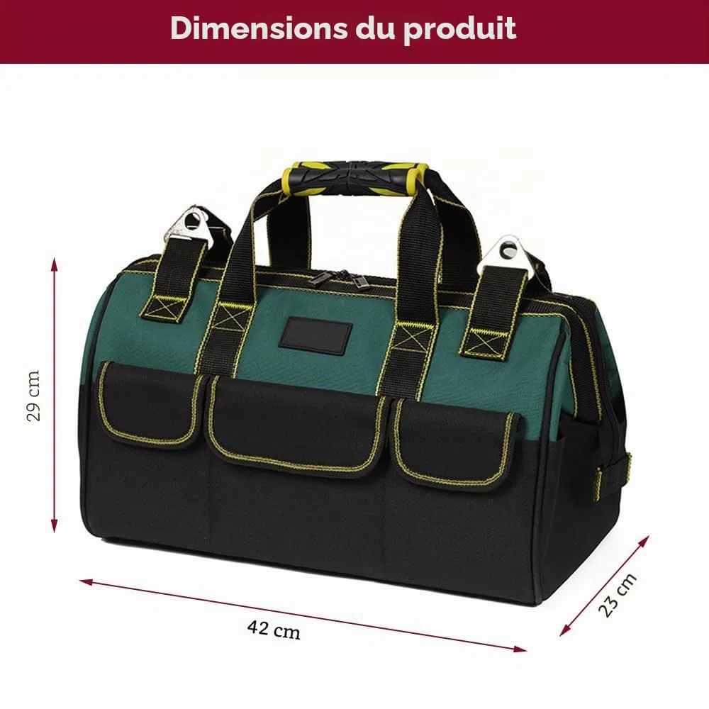 Sac À Outils Robuste De 18 Pouces, Sac De Rangement Pour Outils, Organisateur Pour Outils Avec Bandoulière, Grande Capacité, Résistant À L'usure, Pour Les Électriciens, Diy, Le Stockage D'outils, Etc