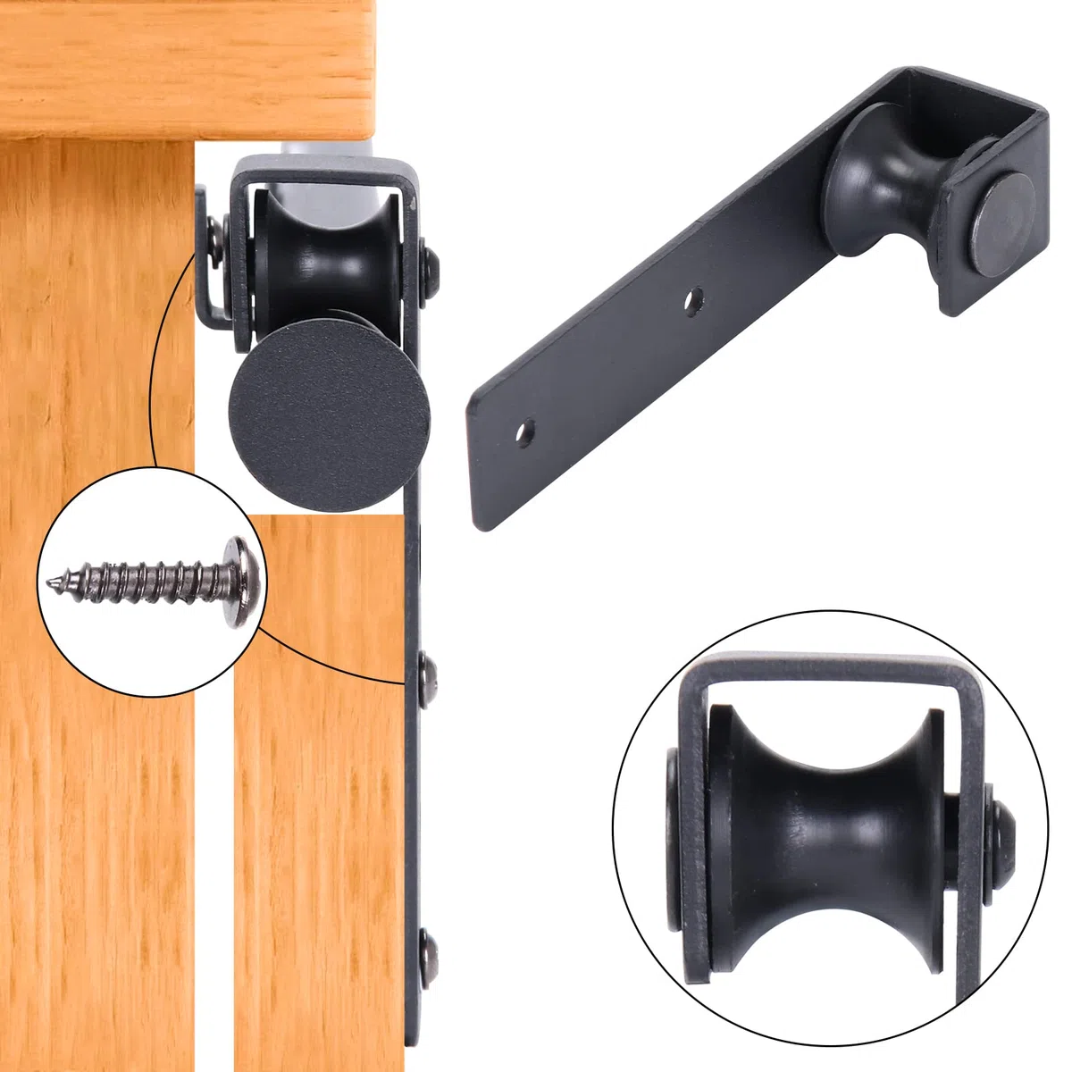 120CM/4FT Quincaillerie Kit de Rail pour Porte Coulissante,Mini Rail de Porte de Grange Coulissante,Ensemble Hardware kit pour Porte Suspendue,Armoire de Rangement,Meubles TV,Placards