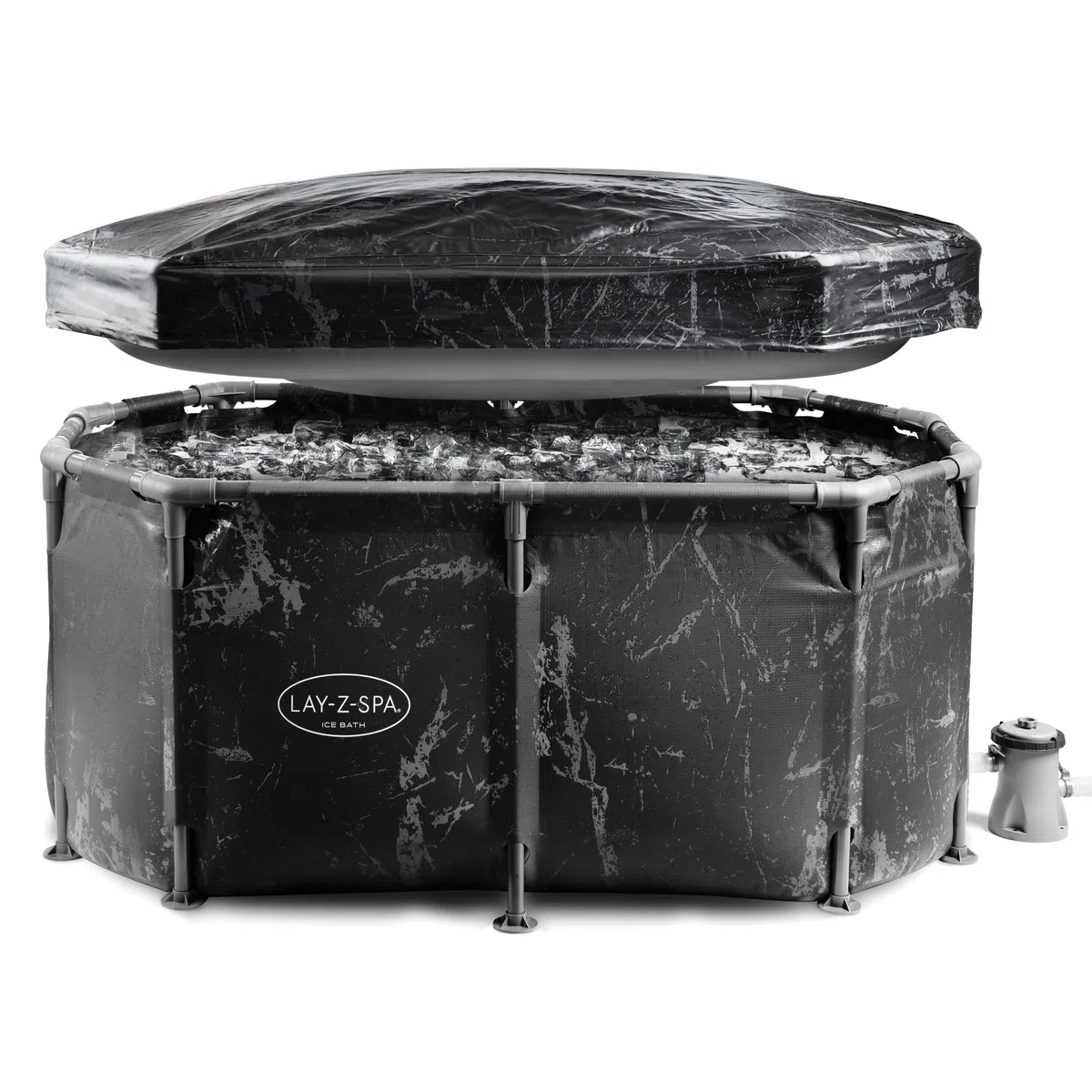 Lay-Z-Spa Glacial Baignoire Plongeante Froide avec Housse résistante aux intempéries et Pompe filtrante, pour thérapie à l'eau Froide et récupération des athlètes, 1 à 2 Personnes