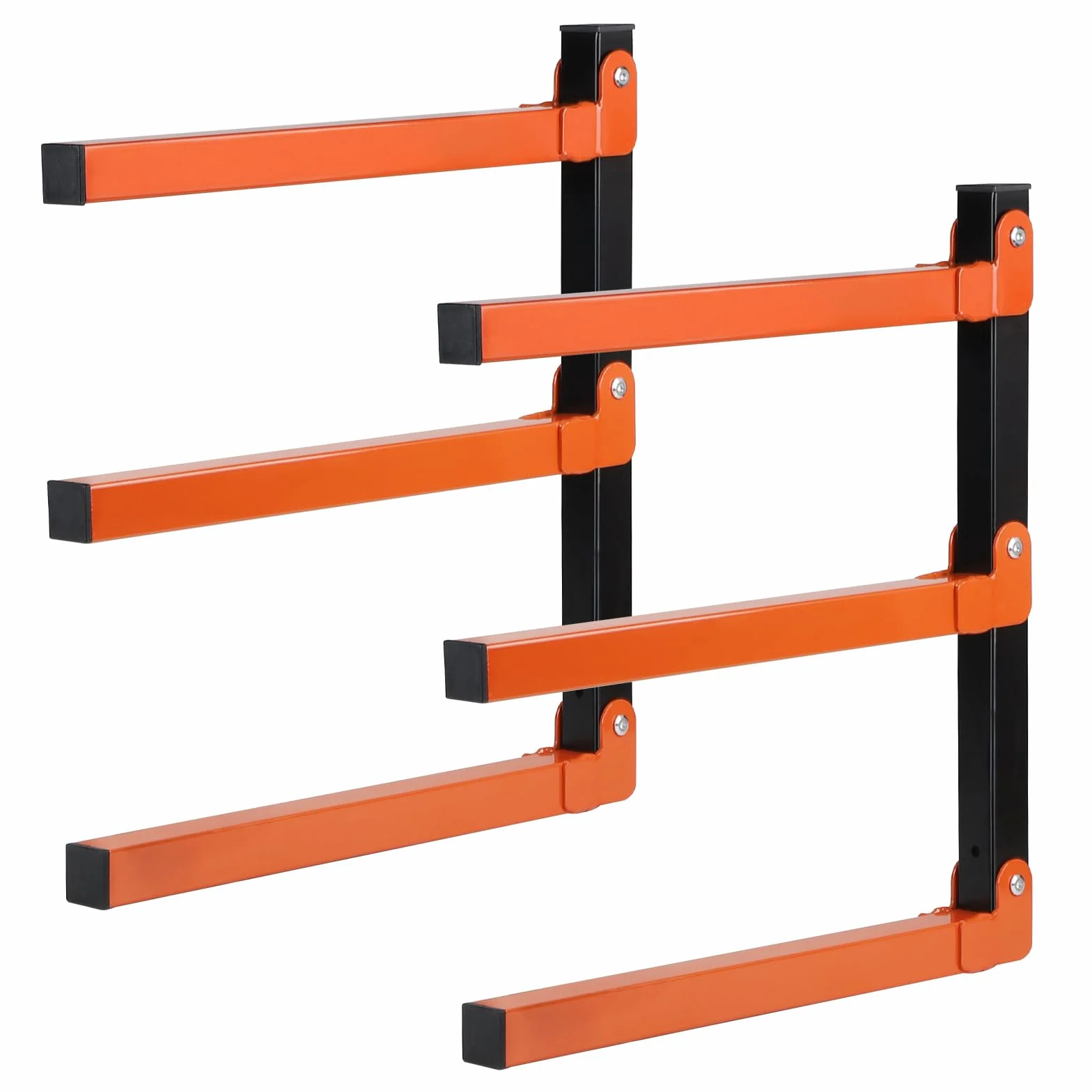 lalago 2 Pièces Support Mural Chargeable Jusqu'à 150kg, Support Rangement de Garage pour Jantes, Pliable Étagère de Rangement en Métal 3 Niveaux pour Échelle, Vélos, Planche Intérieur et Extérieur