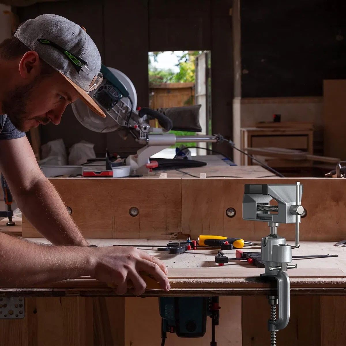 Étau de table, Étaux d'Établi,Largeur de Mâchoire 70mm pour le travail du bois, le perçage, le sciage, la fabrication de bijoux