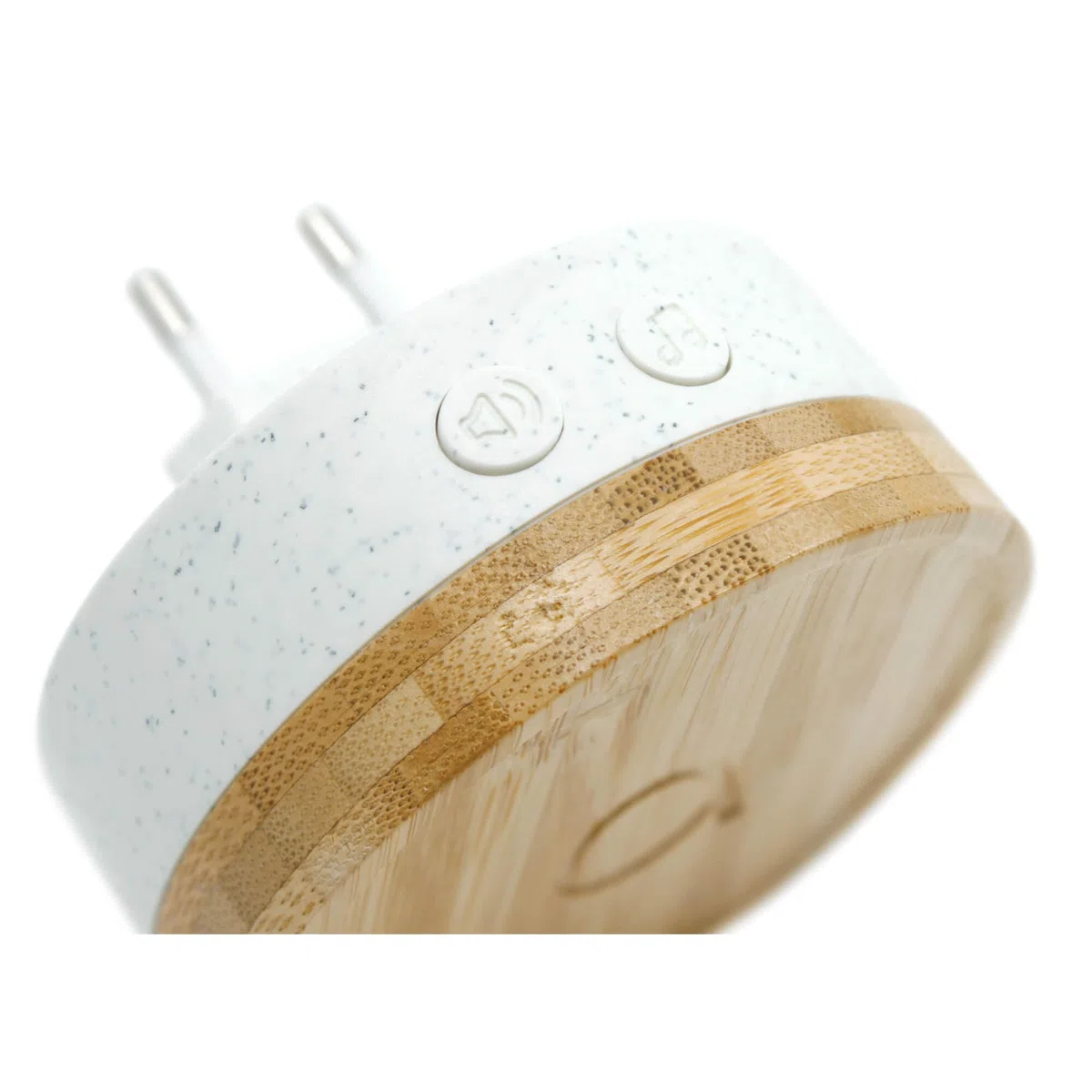 Avidsen Bamboo, Carillon Sans Fil Sans Pile, Sonnette de Porte Étanche IP44, Portée 150m, 32 Mélodies, Design Bois Bambou, Plastique Recyclé, Prise Secteur, Écologique, Installation Facile, Blanc