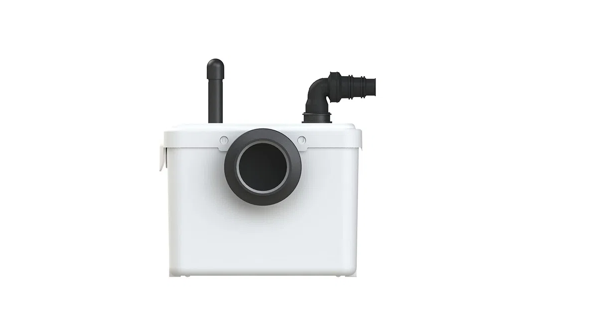 1 - Broyeur WC Adaptable, 1 entrée WC et 1 entrée lavabo, Installation Facile, Moteur 400W, Relevage 3m Vertical et 30m Horizontal, Compact et Discret, Fabrication Française, Garantie 3 Ans