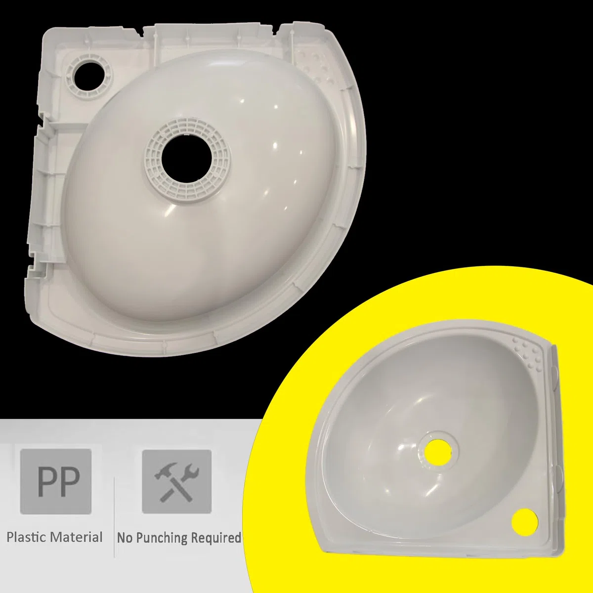 Lavabo coloré en plastique Petit lavabo d'angle pour lavage des mains, Lavabo mural en plastique, Mini lavabo, Lavabo de camping-car Évier pour jardin camping cave