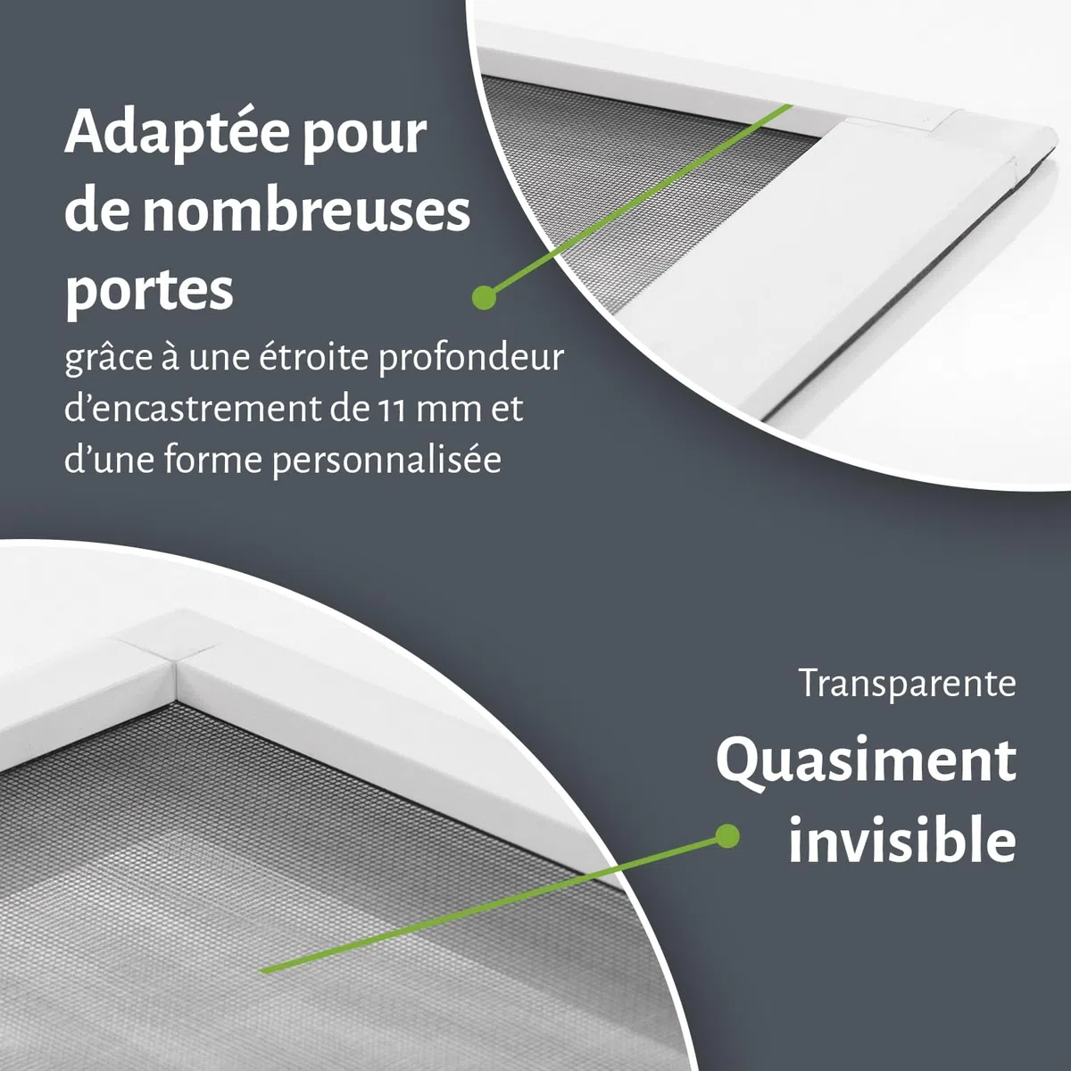 empasa moustiquaire porte START cadre aluminium, différentes couleurs | Porte moustiquaire à monter soi-même, Couleur : blanc, Taille/Découpe : 100 x 210 cm