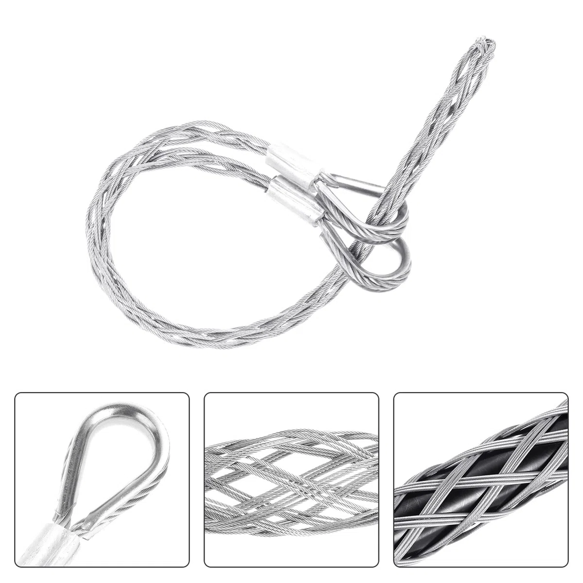 QUARKZMAN 37-50mm Od Câble Chaussettes de Tirage Grip 0.8M Double Tête Côté Tirer Fil Maille Outil de Tirage en Acier Galvanisé