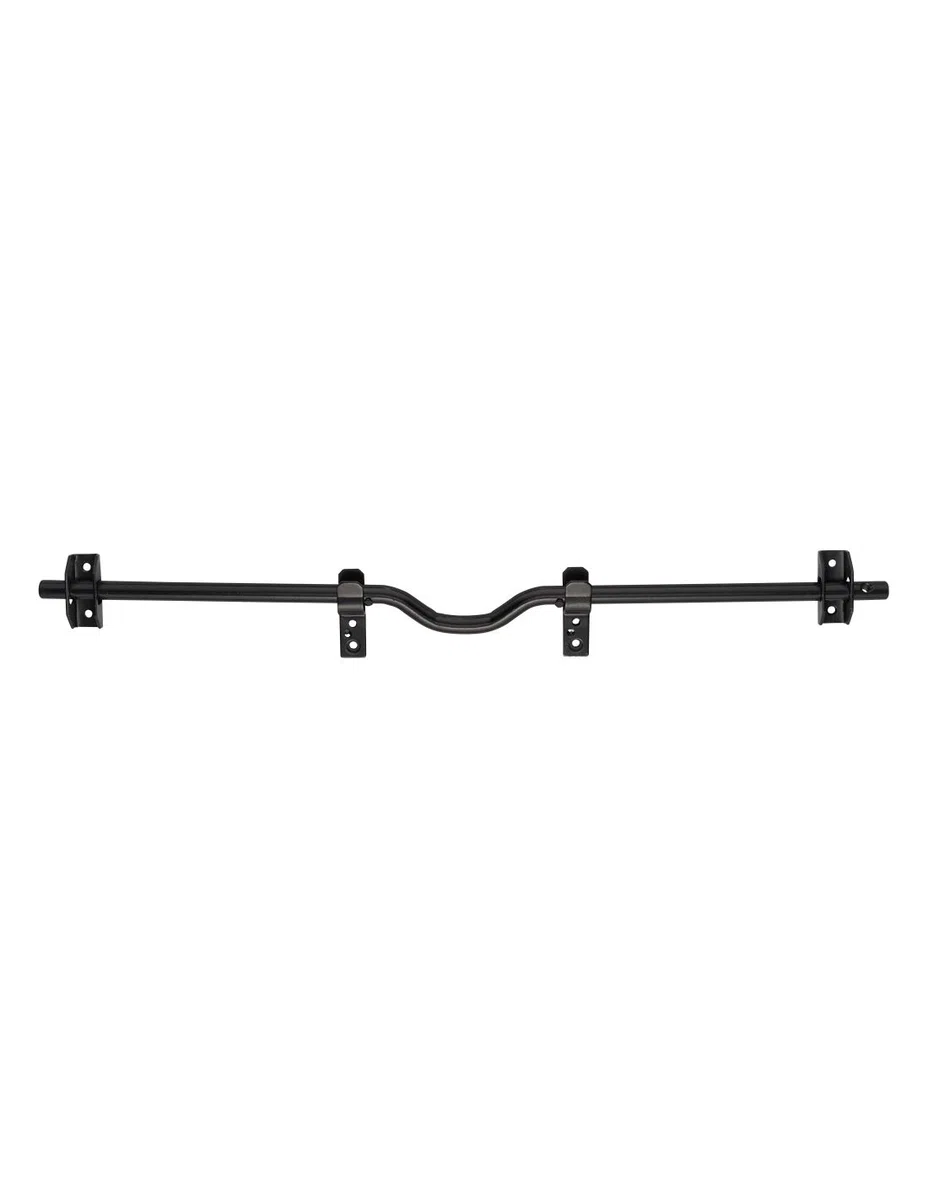 THIRARD - Barre de Sécurité pour Volet en Bois - Acier Zingué Noir - Ø 18 x 800 mm - 4 Pattes Anti-Crochetage - Boulon à Tête Collet Carré - Verrouillage Par Cadenas