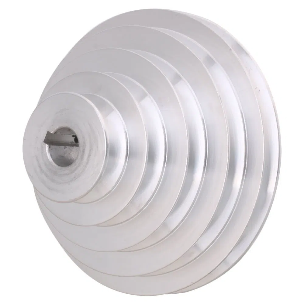 Poulie en aluminium 5 niveaux - 19 mm de diamètre intérieur, 54 à 150 mm de diamètre extérieur, 12,7 mm de largeur - pour courroie de distribution trapézoïdale type A